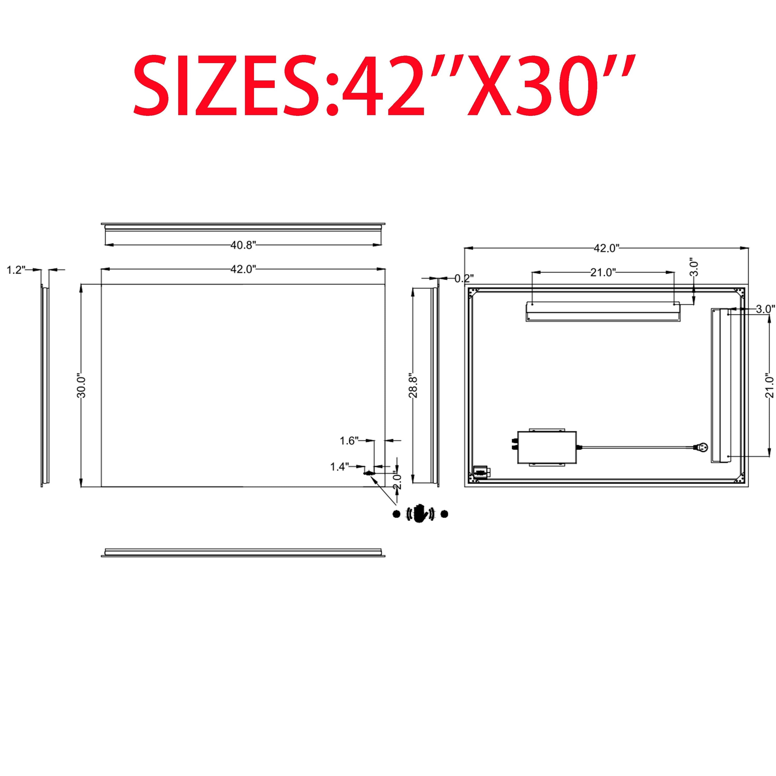 CB HOME LED Bathroom Vanity Mirror, Lighted Wall Mounted Mirror, Hand Wave Sensor Dimmable Backlit Frameless Mirror