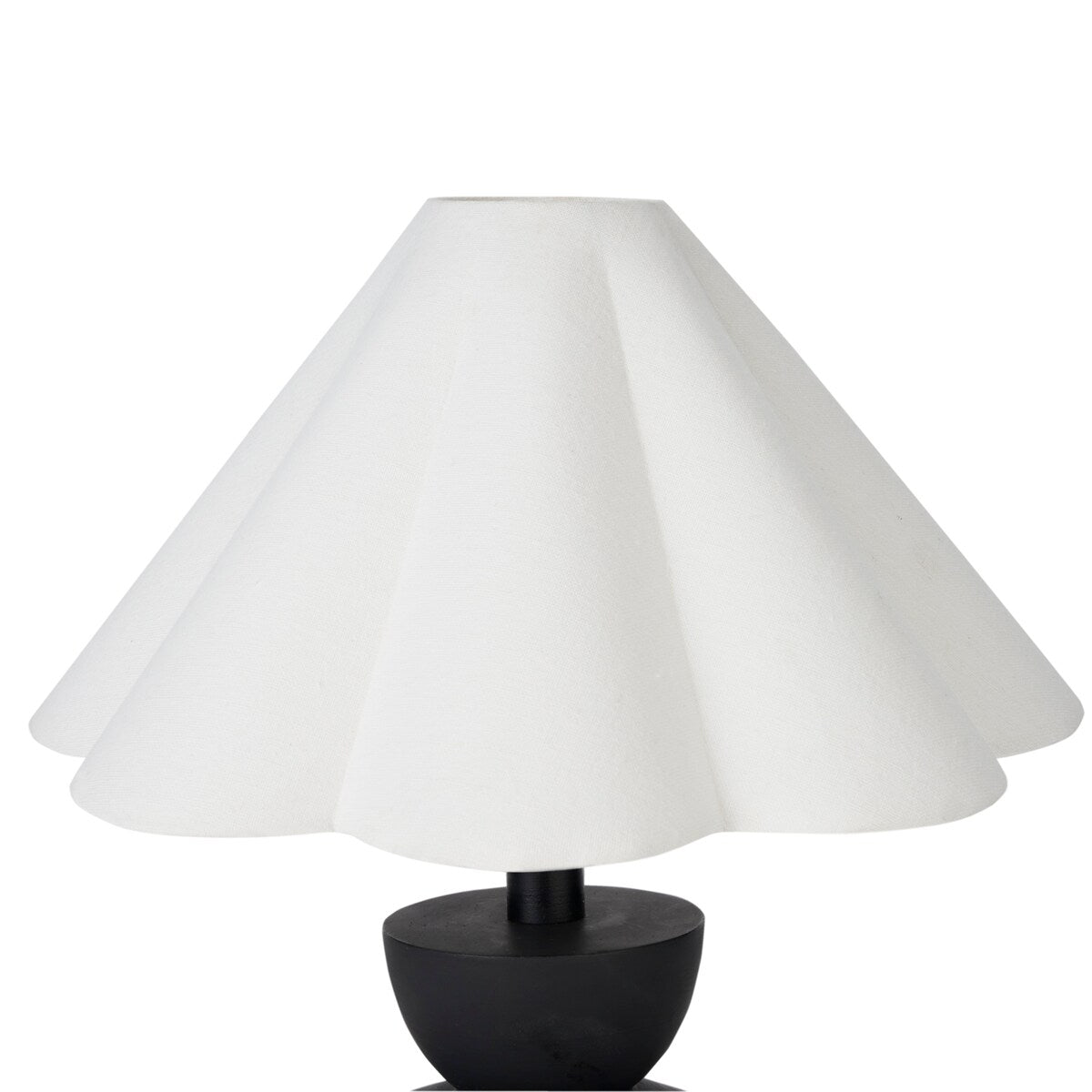 Nourison 18 Black Wooden Table Lamp with Fluted Shade