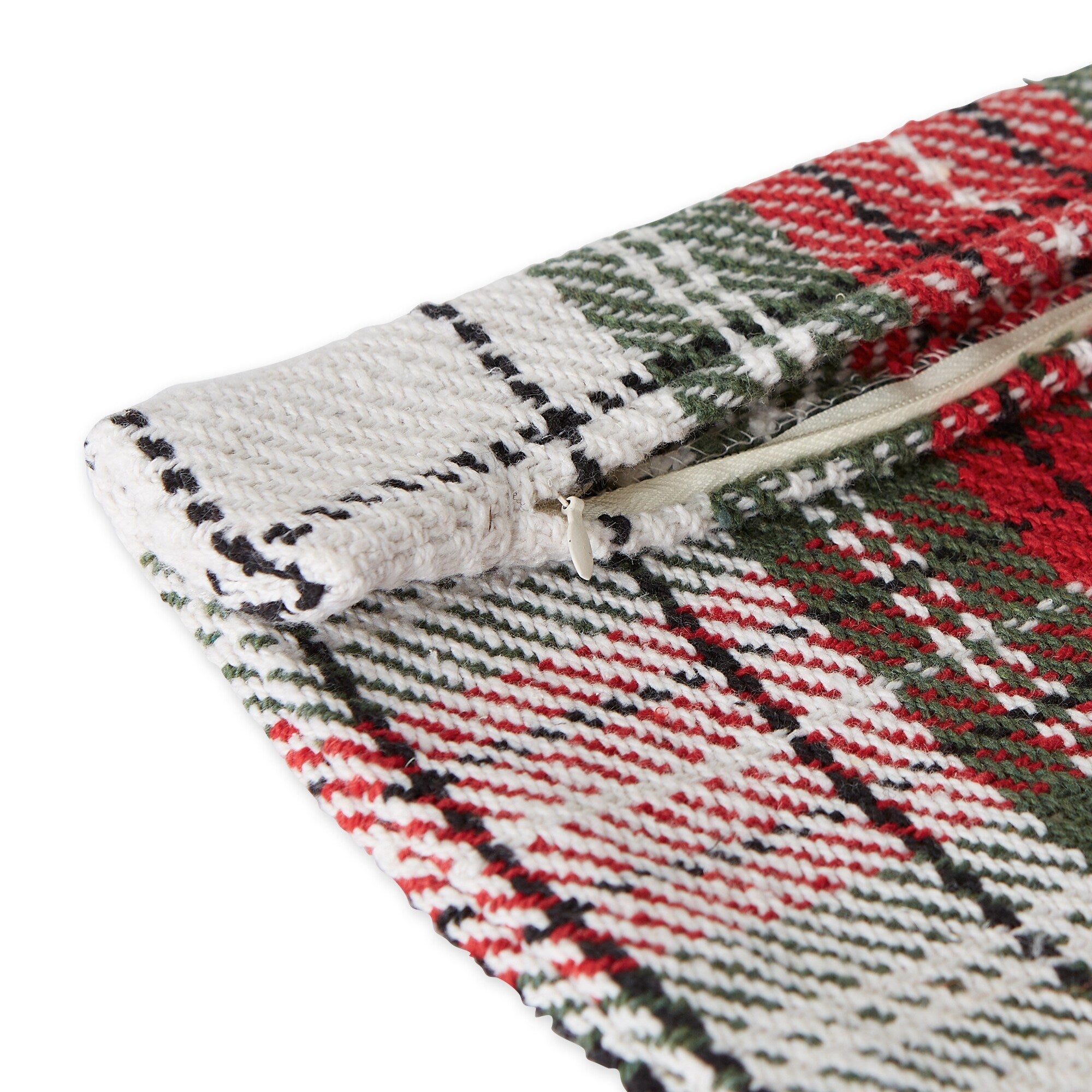 Christmas Plaid Recycled Cotton Pillow Cover 18x18 (Set of 2)