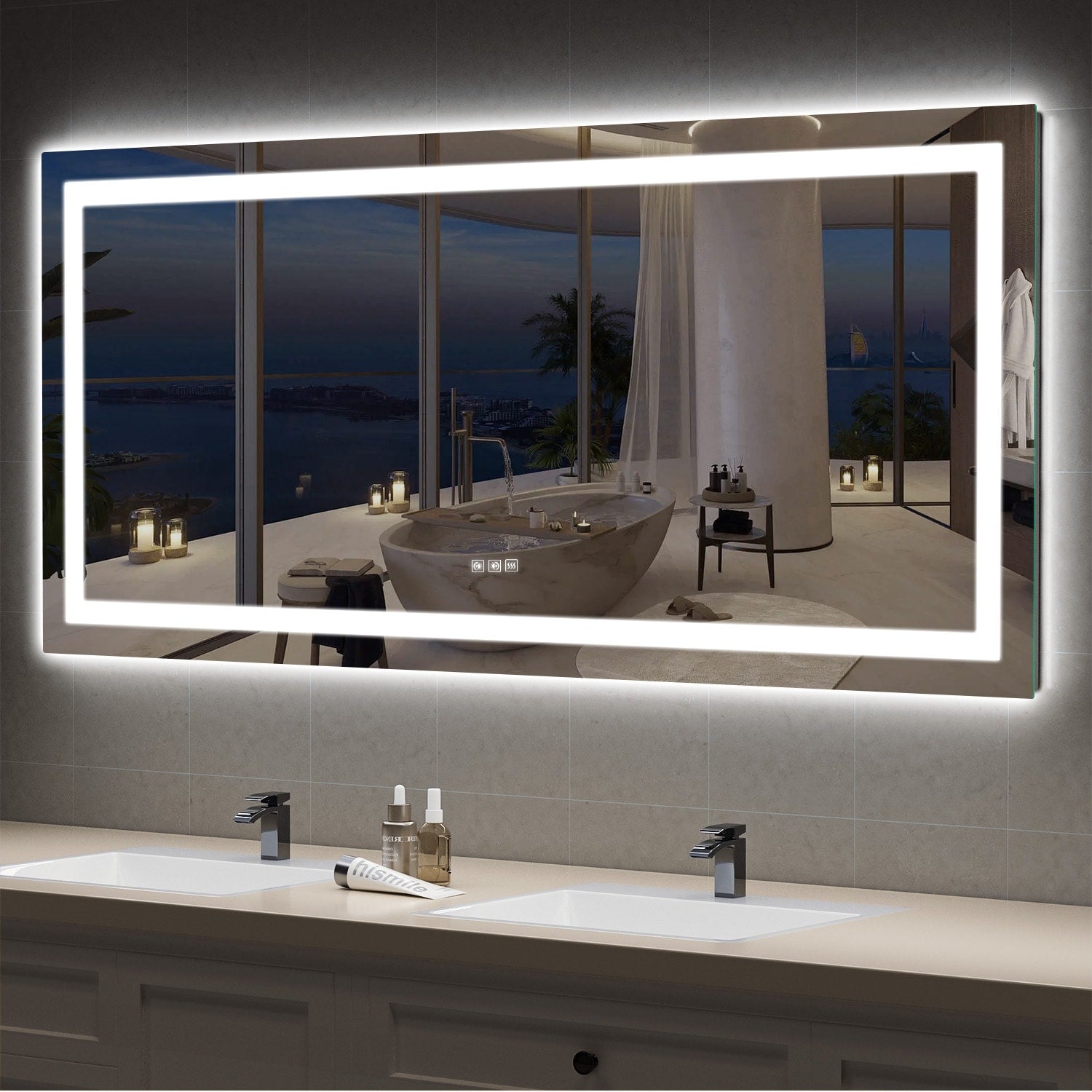 LED Mirror Backlit Front Lighted Bathroom Vanity Mirror