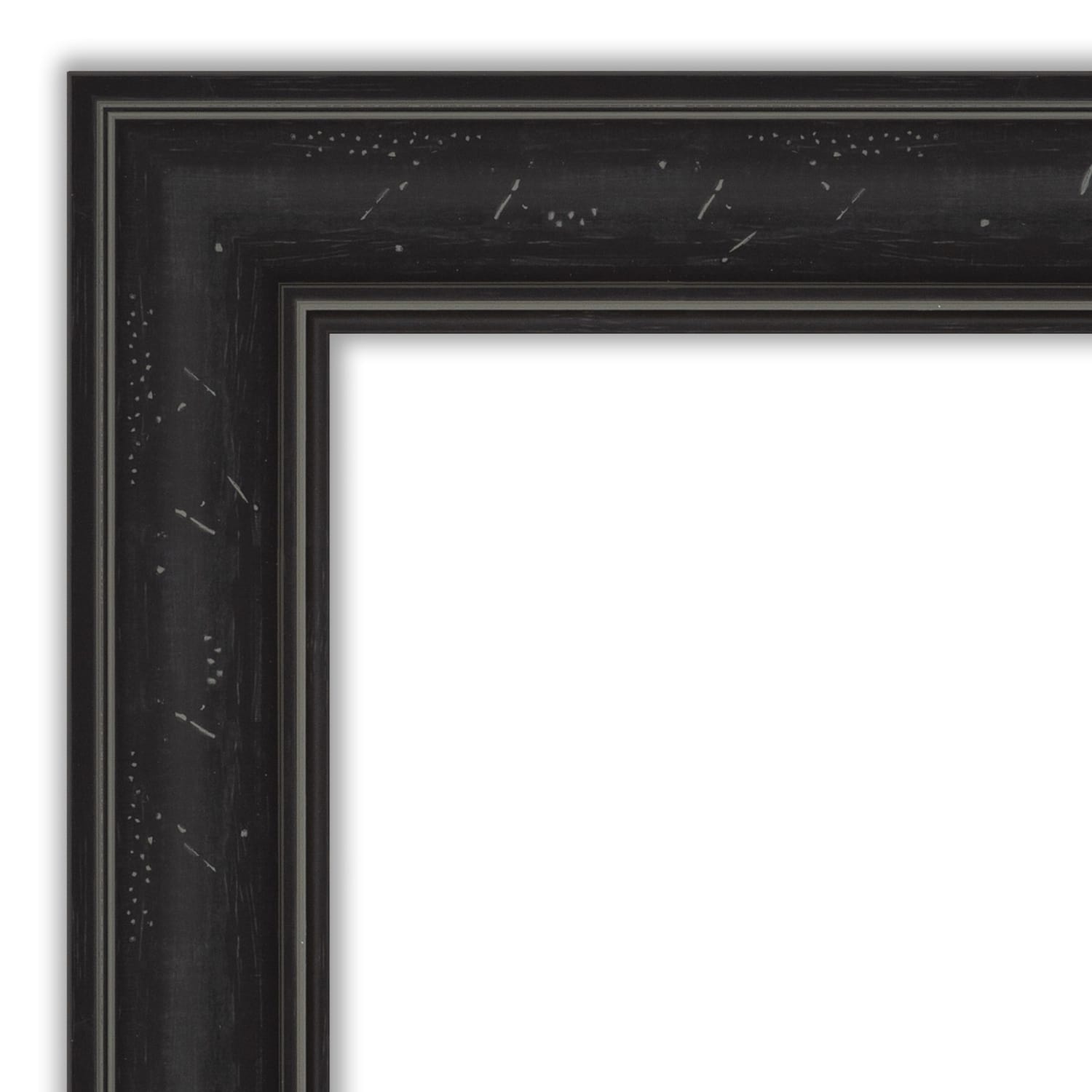 Beveled Bathroom Wall Mirror - Shipwreck Black Narrow Frame