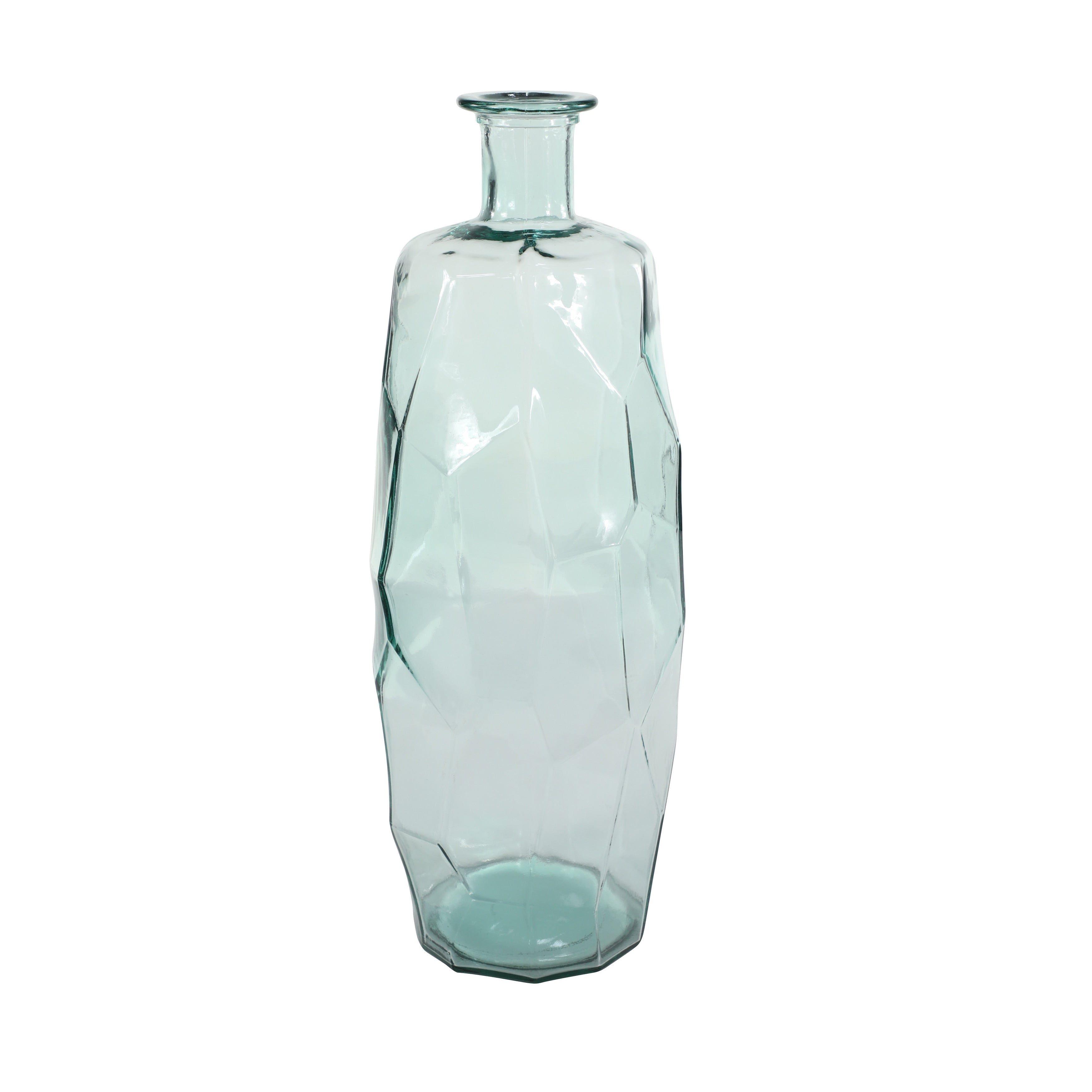 Recycled Glass Bottle Vase Collection Made in Spain - Multiple Sizes - Clear, Blue, Teal, Green