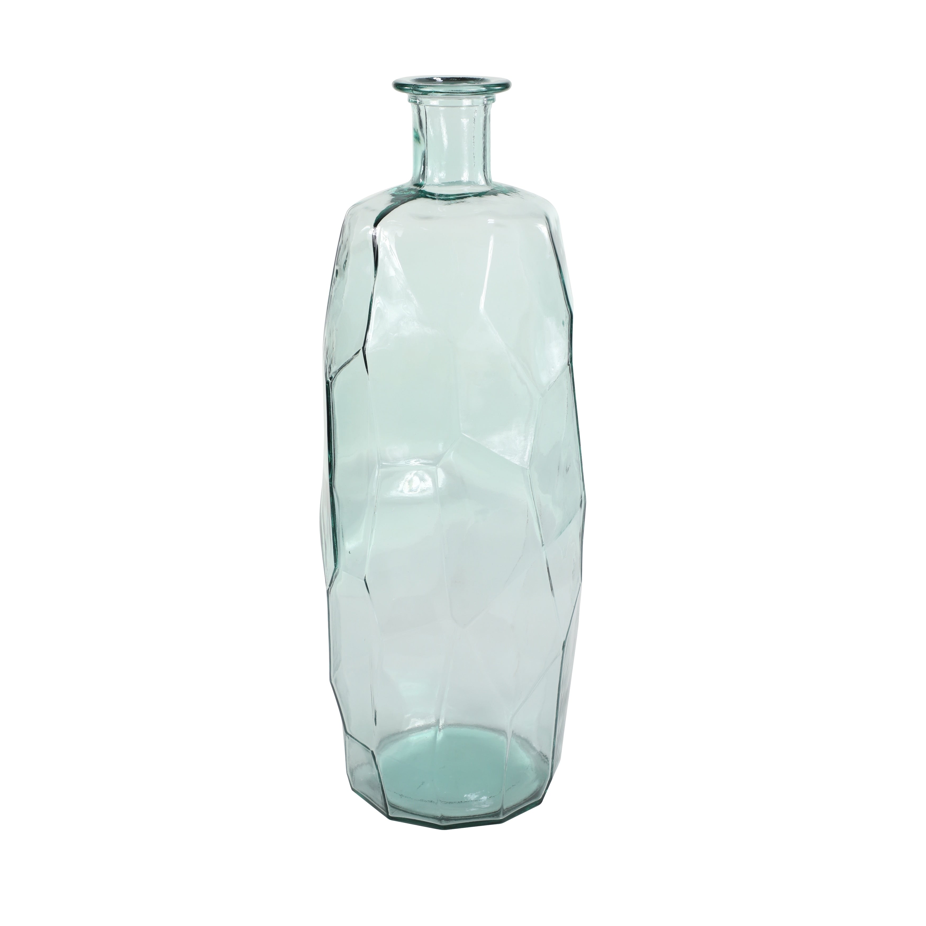 Recycled Glass Bottle Vase Collection Made in Spain - Multiple Sizes - Clear, Blue, Teal, Green