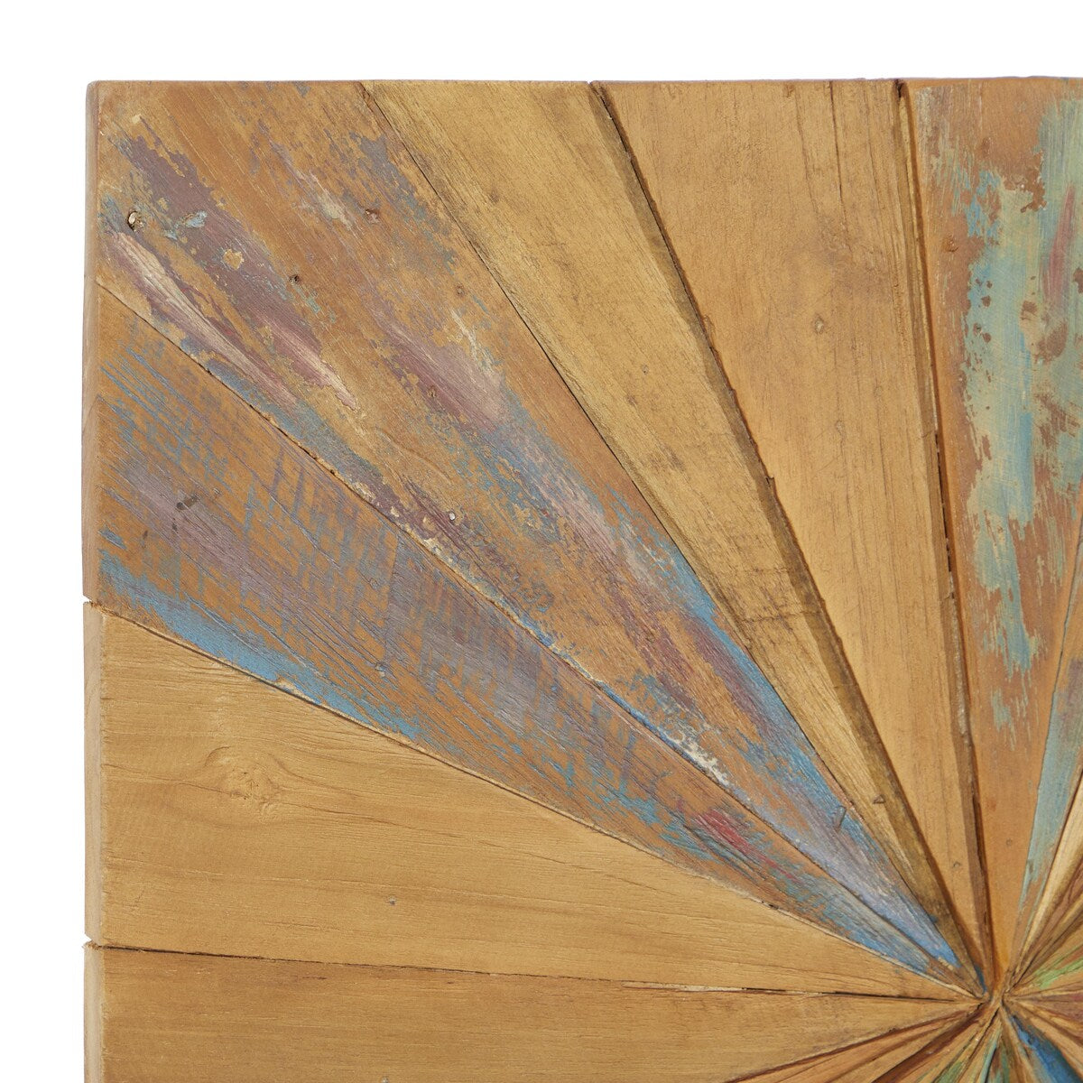 Teak Wood Starburst Handmade Radial Home Wall Decor - Brown - Roche River Decor