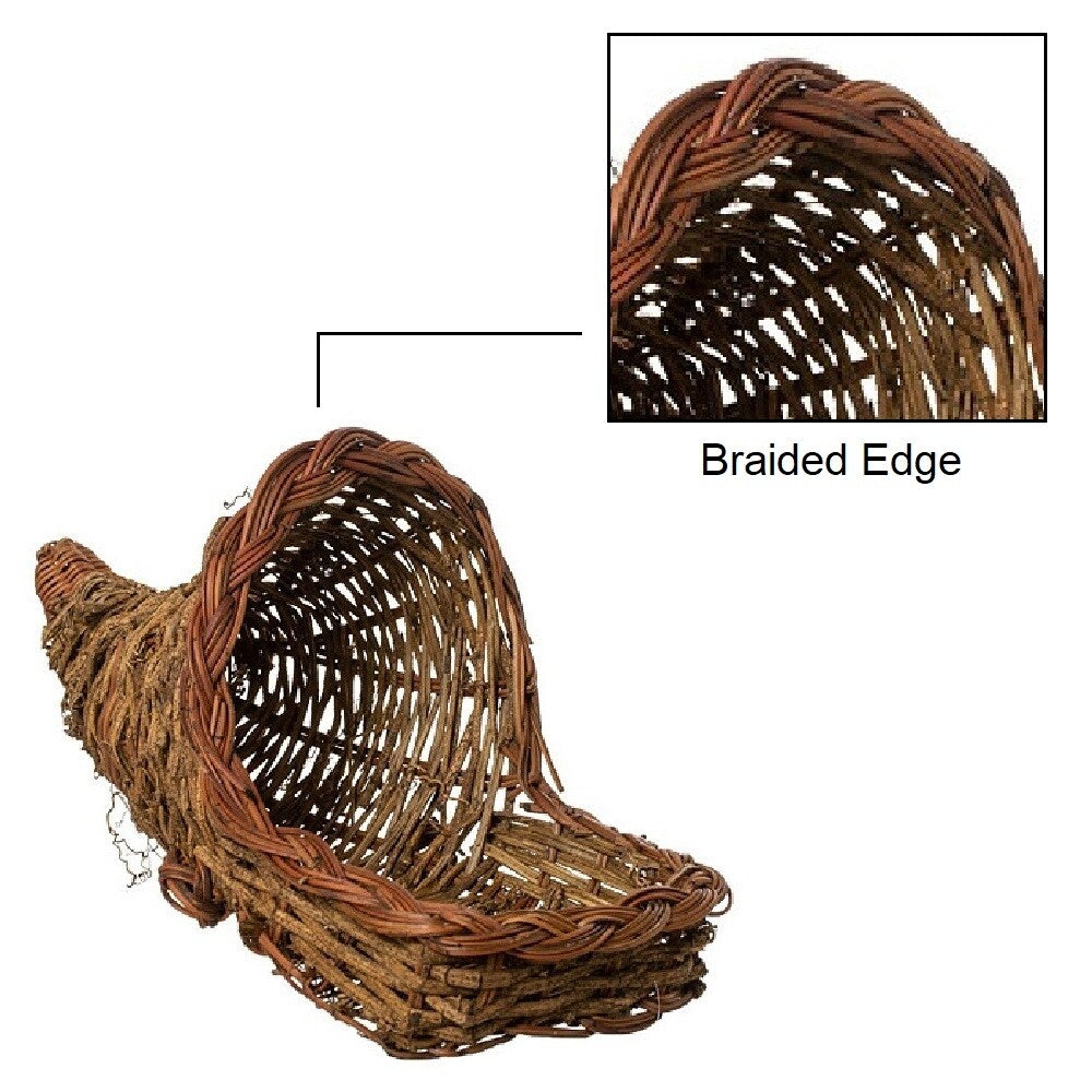 Homvare 14 Long Branch Standard Twiggy Vine Cornucopia Artificial Ornament for Thanksgiving and Fall Decorations - Brown