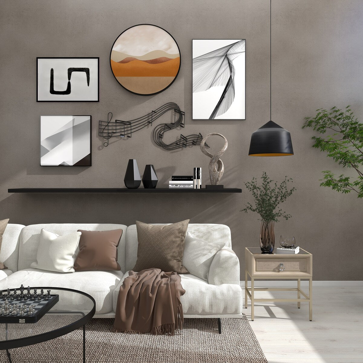 Metal Musical Notes Home Wall Decor - Black - Roche River Decor