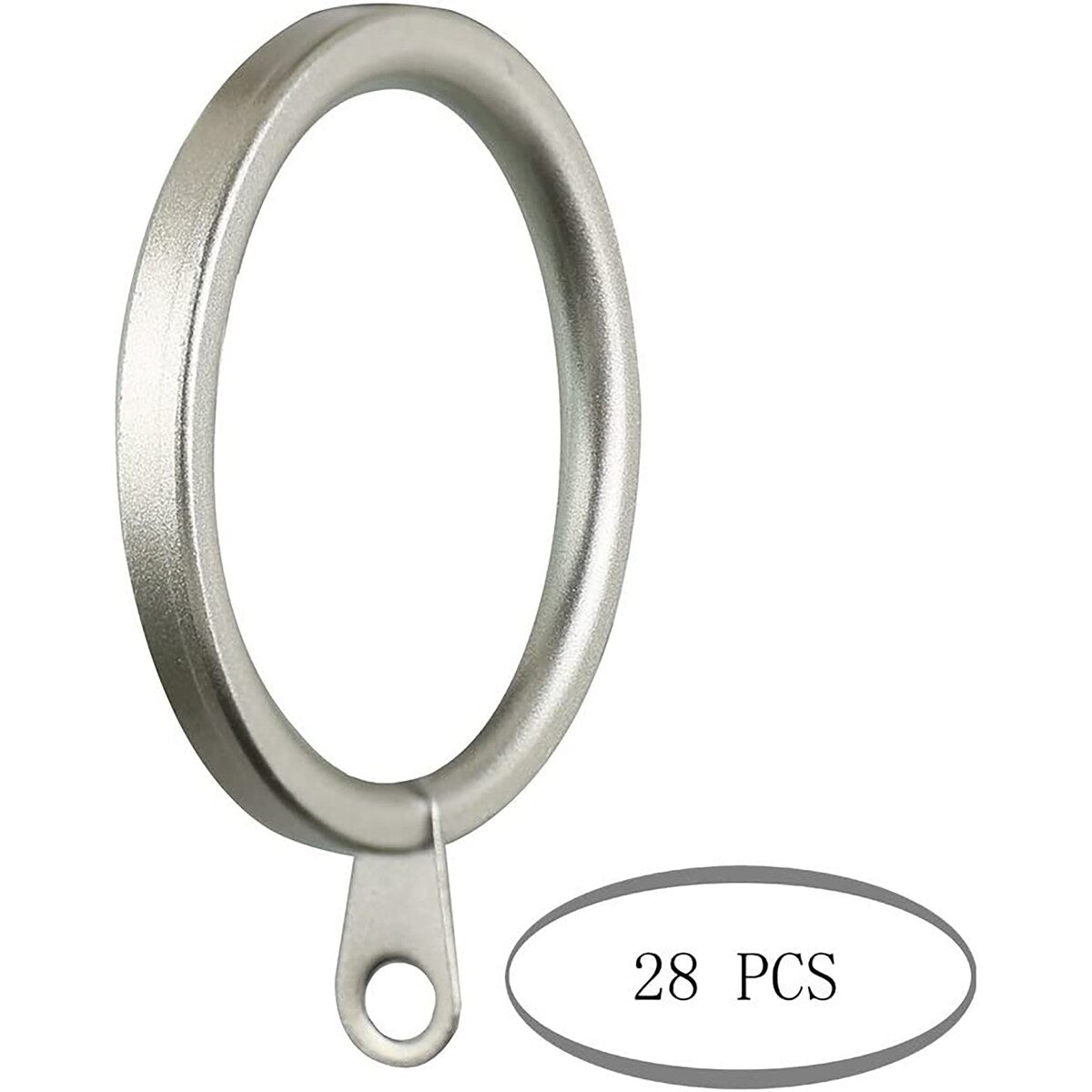 Meriville 1.5-Inch Inner Diameter Metal Flat Curtain Rings with Eyelets