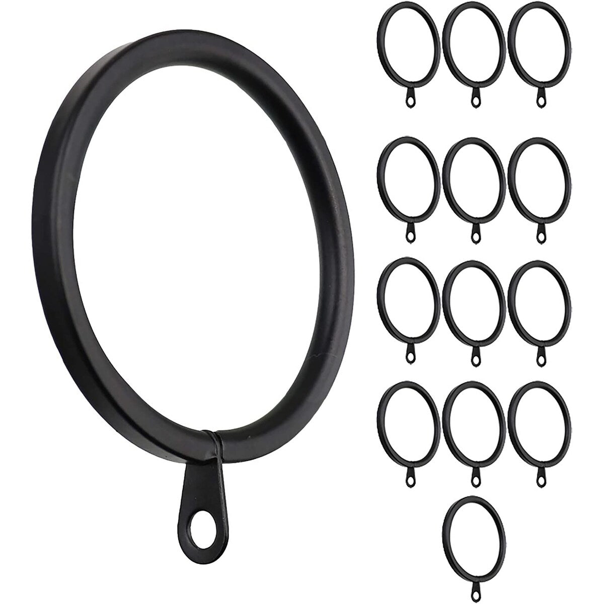 Meriville 1.5-Inch Inner Diameter Metal Flat Curtain Rings with Eyelets