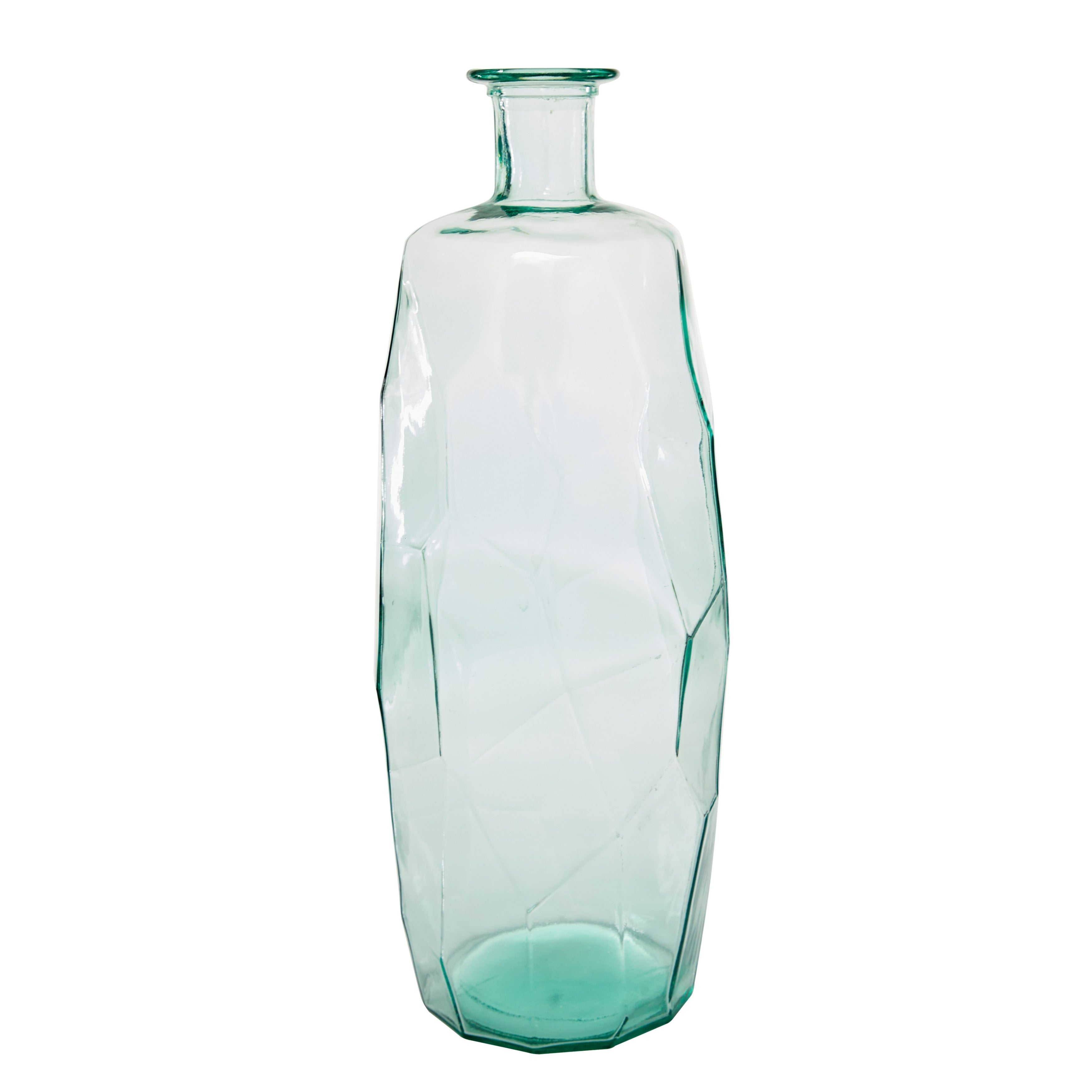 Recycled Glass Bottle Vase Collection Made in Spain - Multiple Sizes - Clear, Blue, Teal, Green