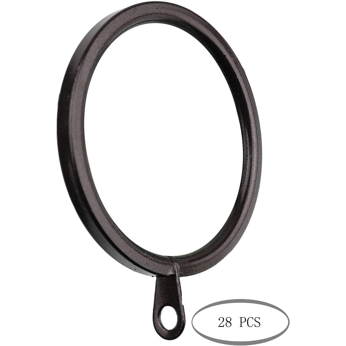 Meriville 1.5-Inch Inner Diameter Metal Flat Curtain Rings with Eyelets