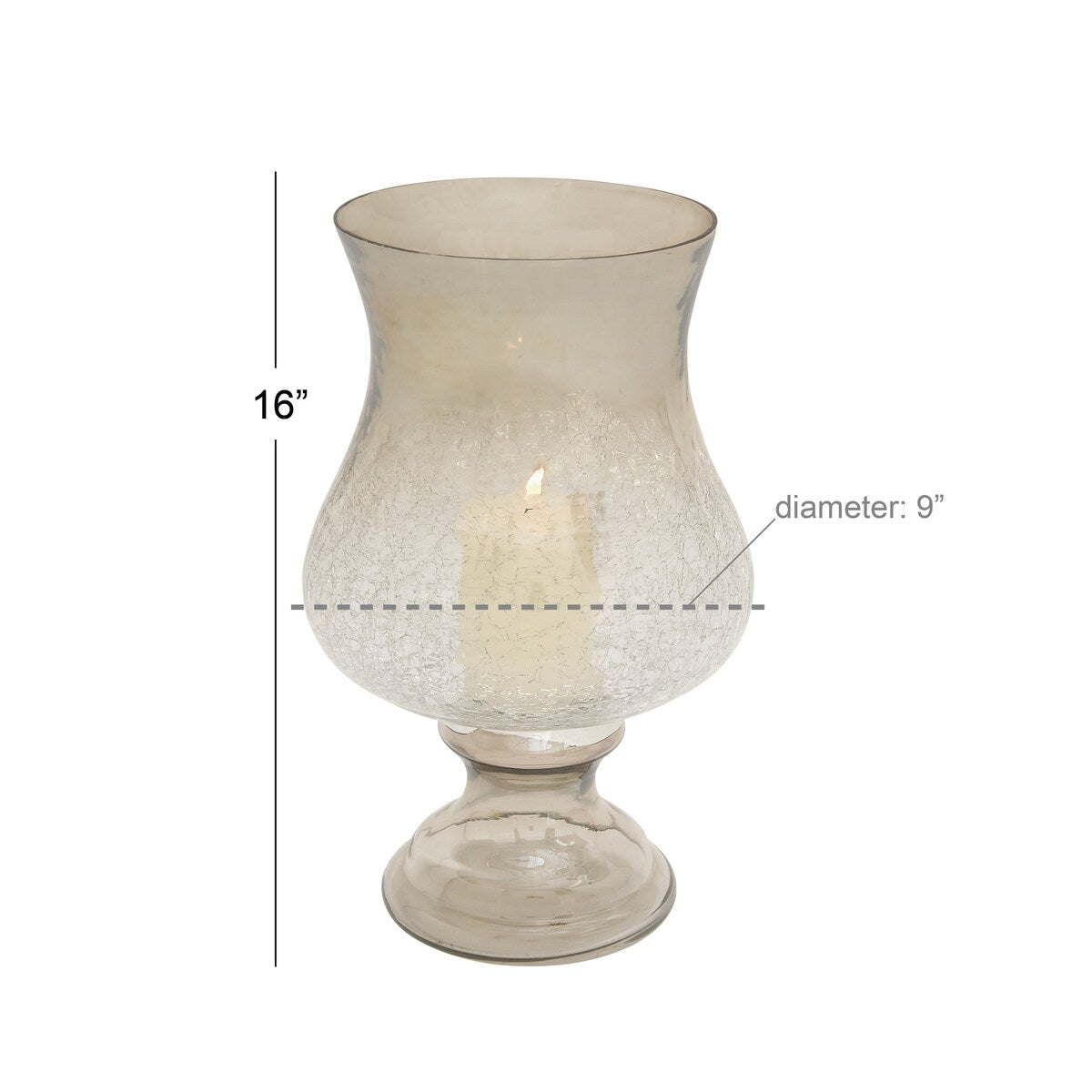 Glass Handmade Turned Style Pillar Hurricane Lamp with Smoked Glass Finish - Gold - Roche River Decor