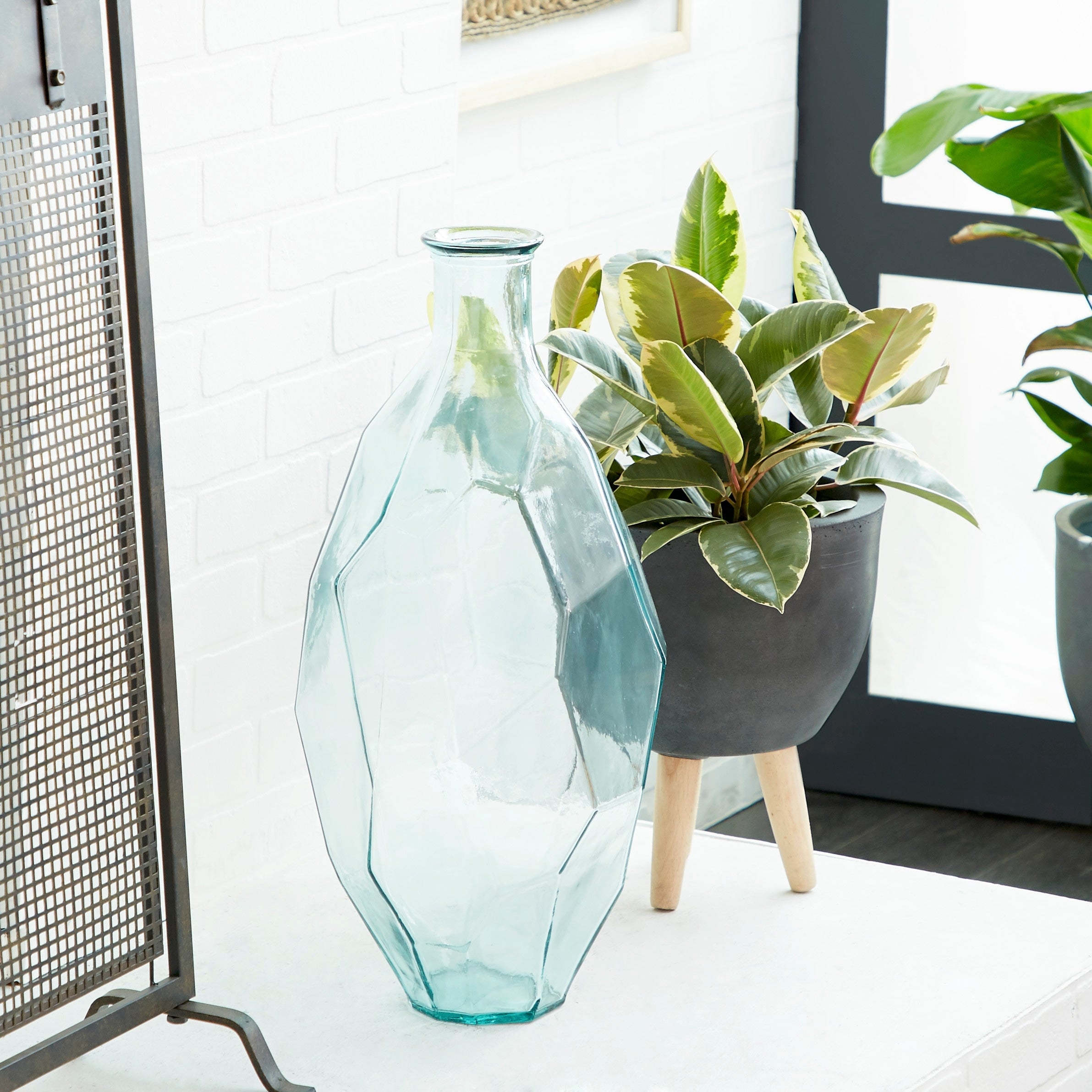 Recycled Glass Bottle Vase Collection Made in Spain - Multiple Sizes - Clear, Blue, Teal, Green