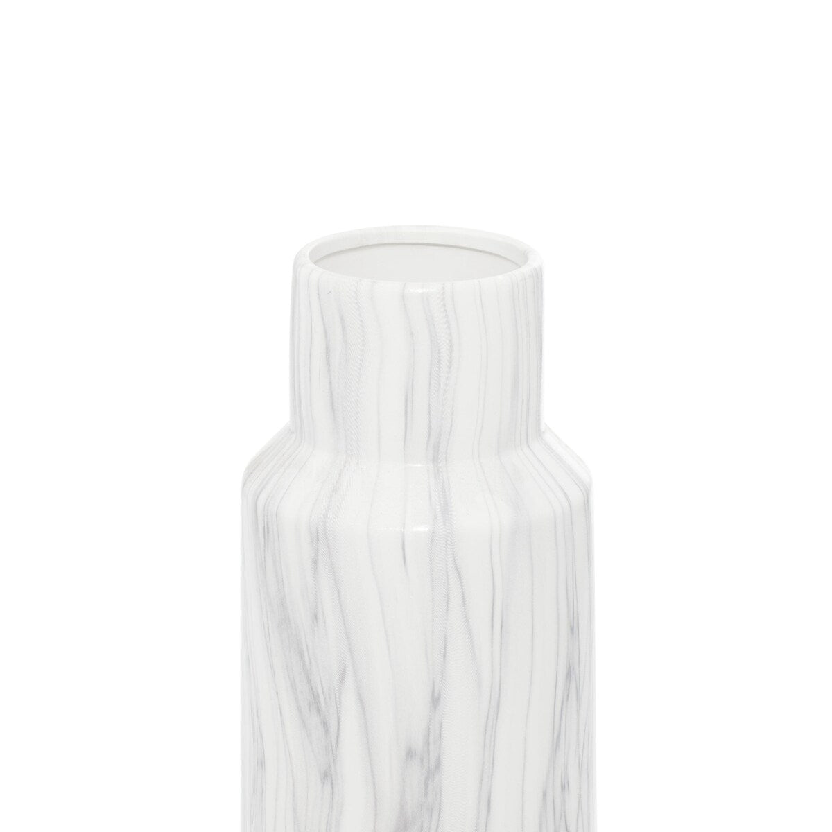 Ceramic Faux Marble Decorative Vase - White - Roche River Decor