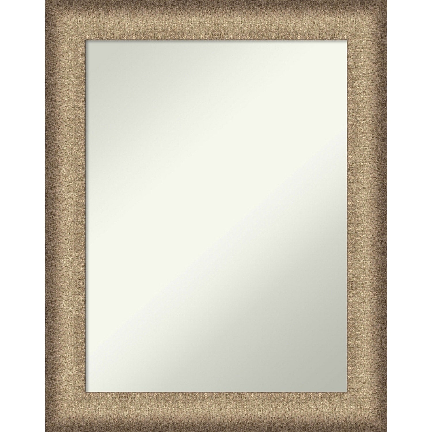 Non-Beveled Bathroom Wall Mirror - Elegant Brushed Bronze Frame