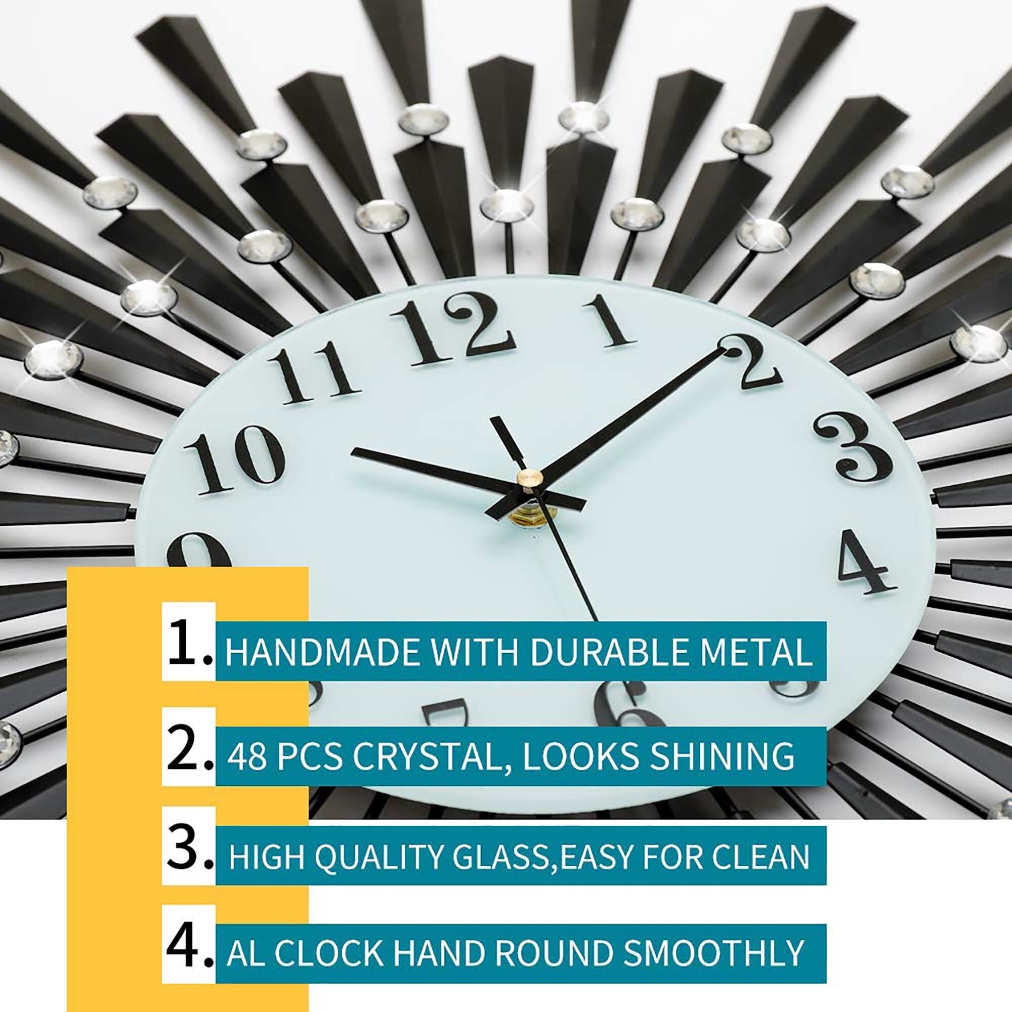 24 Inch Large Retro Crystal Wall Clocks