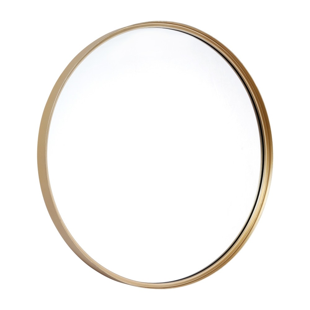 Wall Mount Shatterproof Round Accent Wall Mirror with Metal Frame