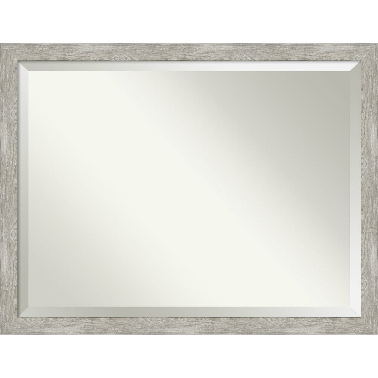 Beveled Bathroom Wall Mirror - Dove Greywash Narrow Frame