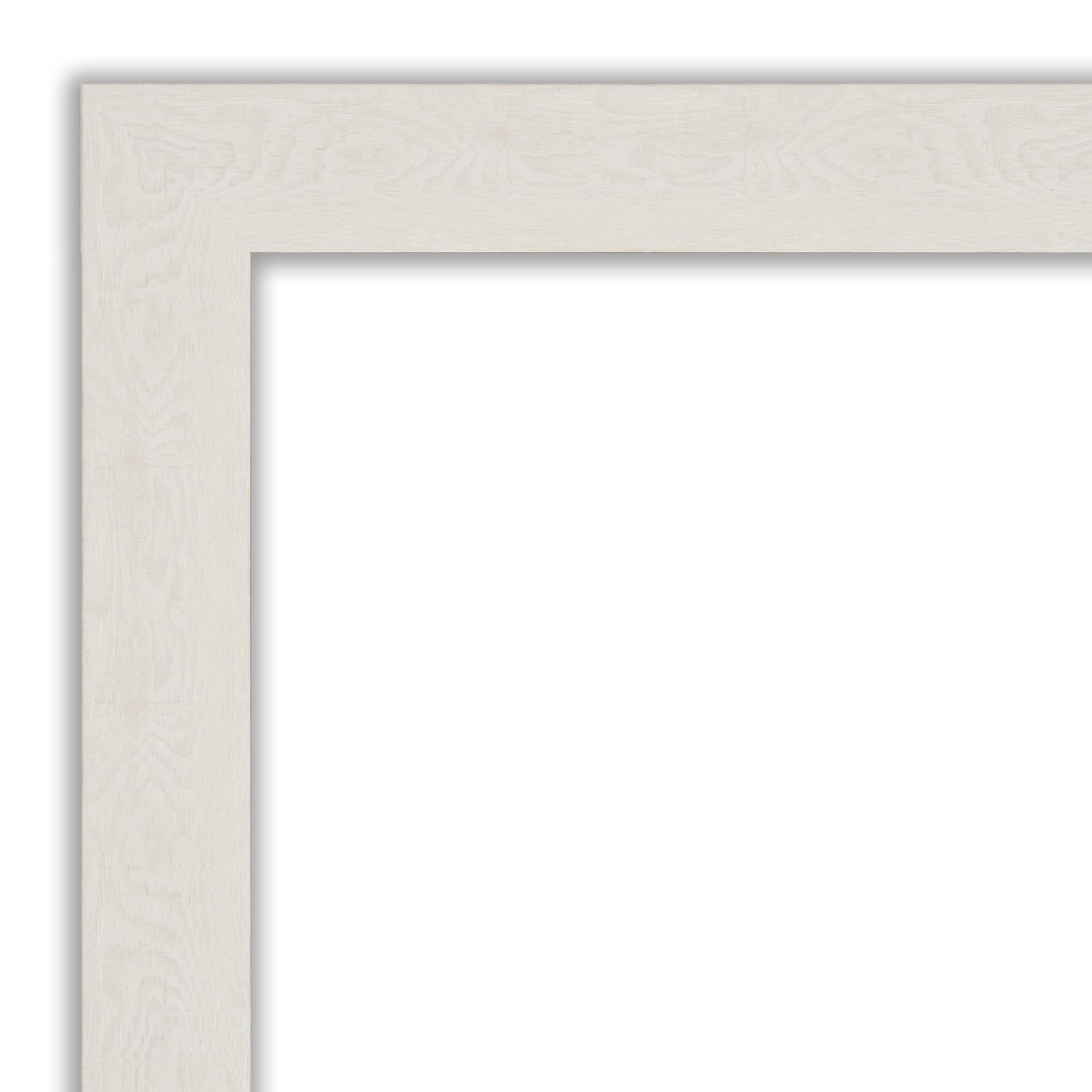 Beveled Bathroom Wall Mirror - Rustic Plank White Narrow Frame