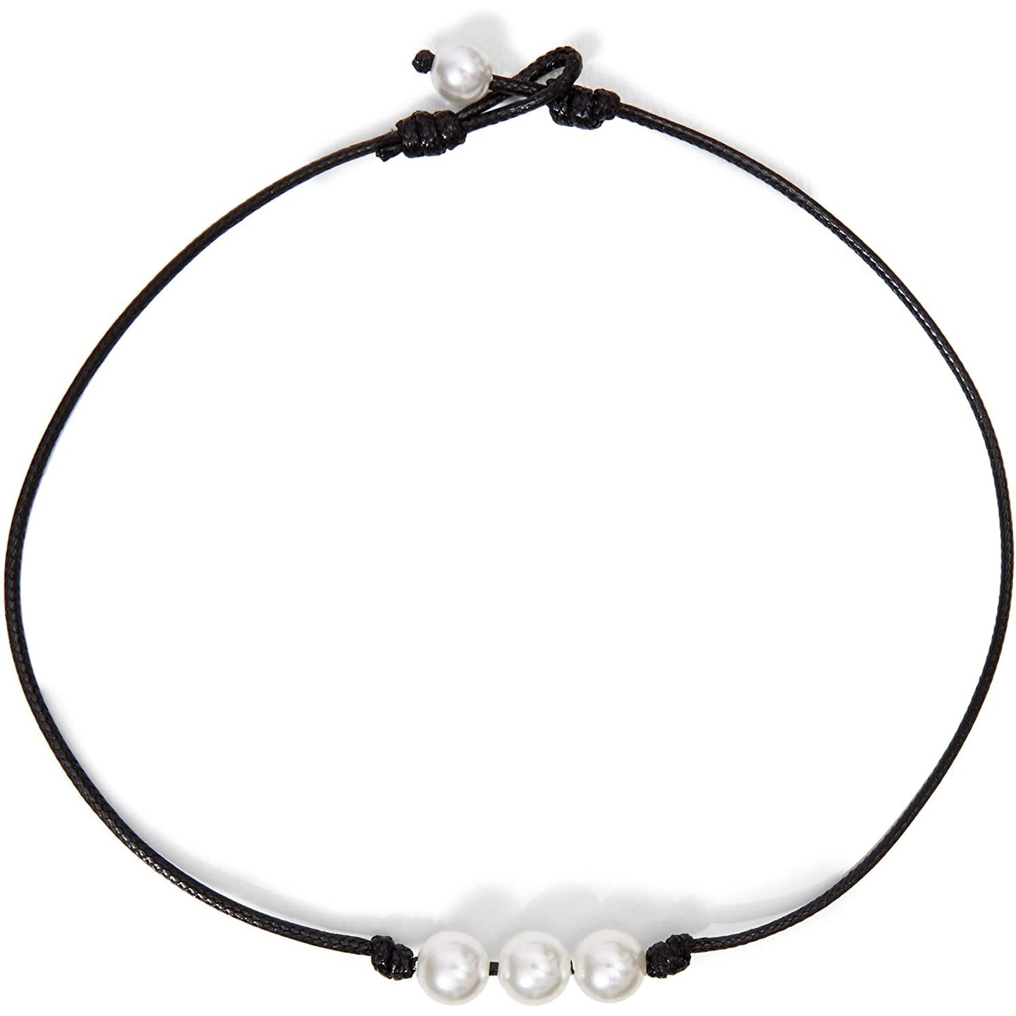 Puka Shell Necklaces, Pearl Shell Choker Necklaces for Women (10-Pack)