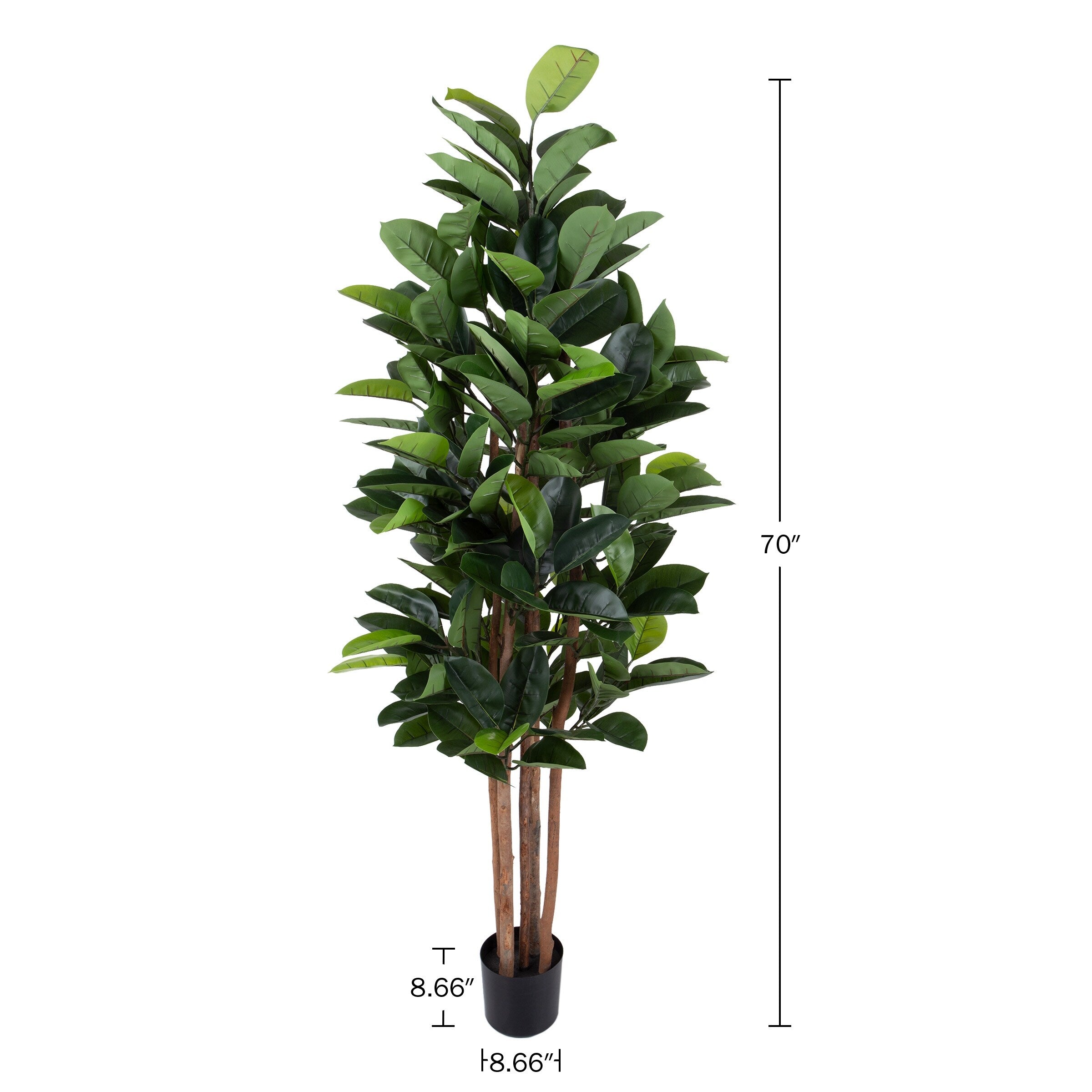 Artificial Rubber Plant - 70-Inch Faux Tree by Pure Garden