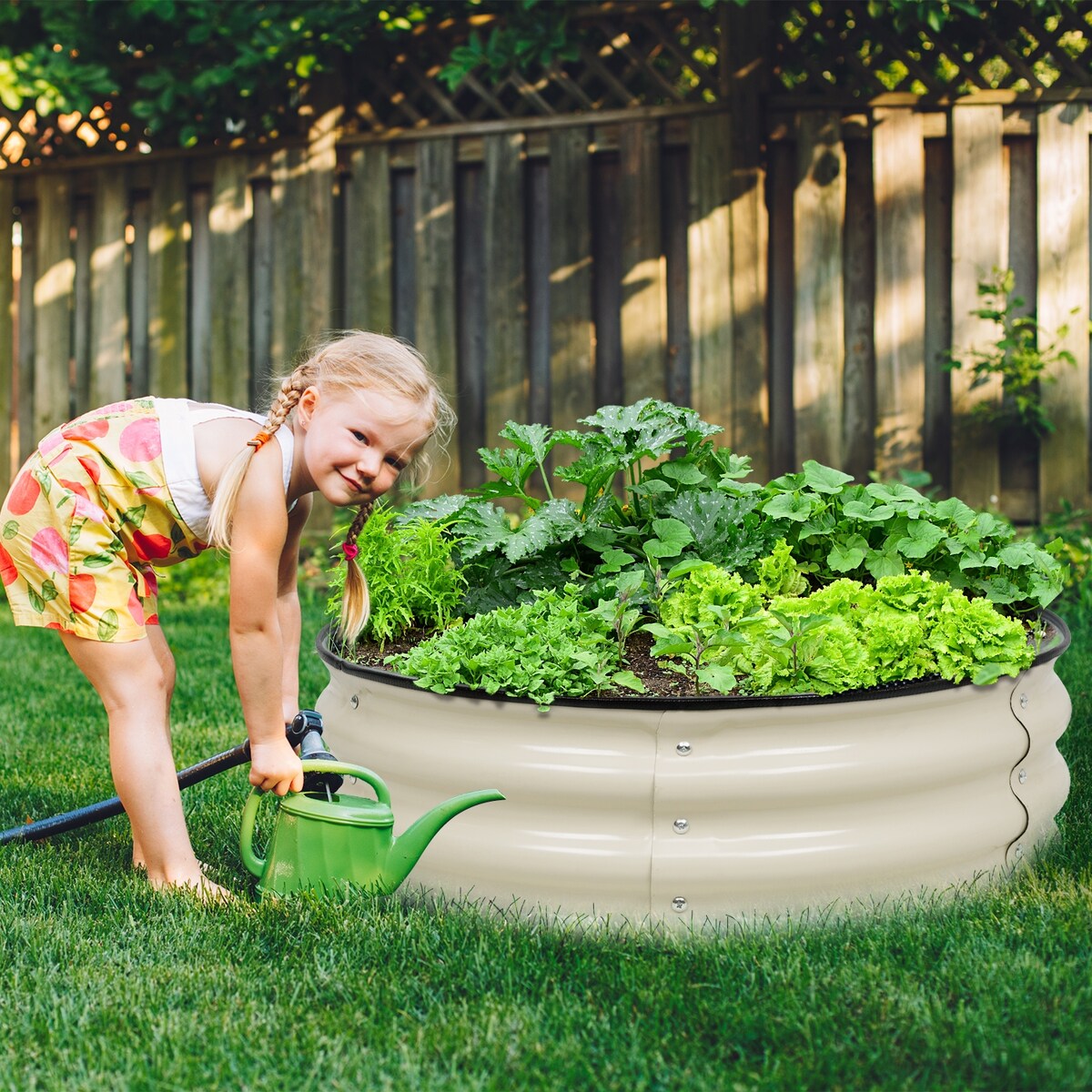 Aoodor Metal Galvanized Raised Garden Bed (Set of 2) - N/A