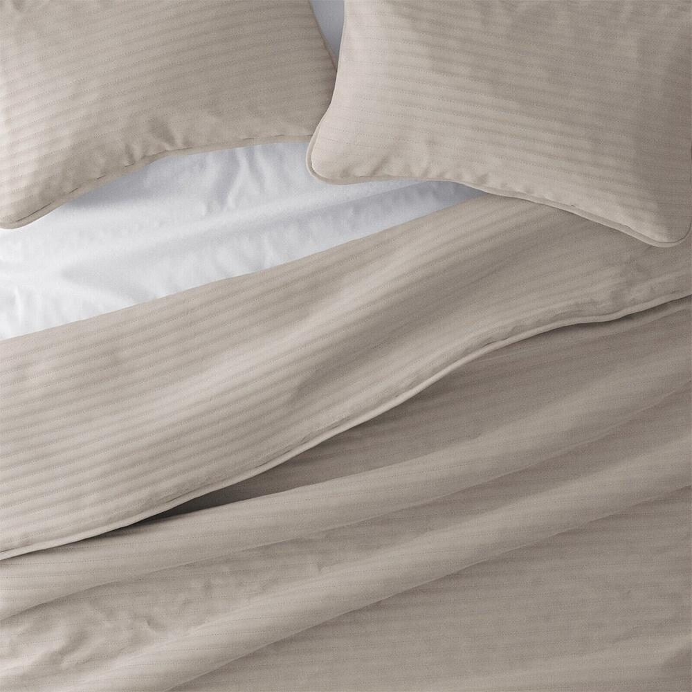 King/Cal King Lightweight Quilted Coverlet Set Stripe Latte