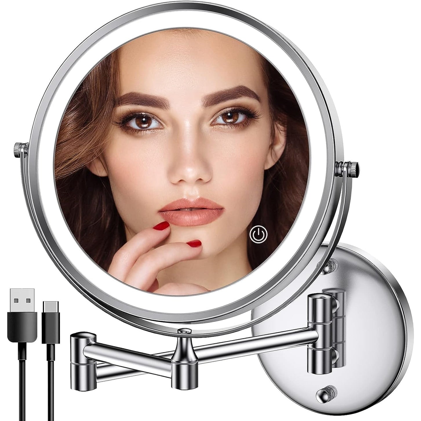 Rechargeable Wall Mounted Lighted Makeup Mirror