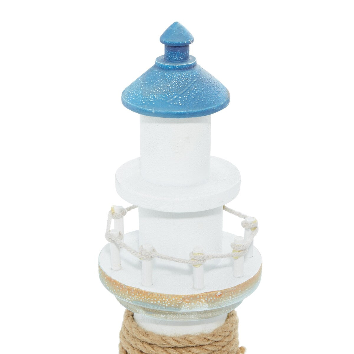 Wood Light House Decorative Sculpture with Netting - Blue - Roche River Decor