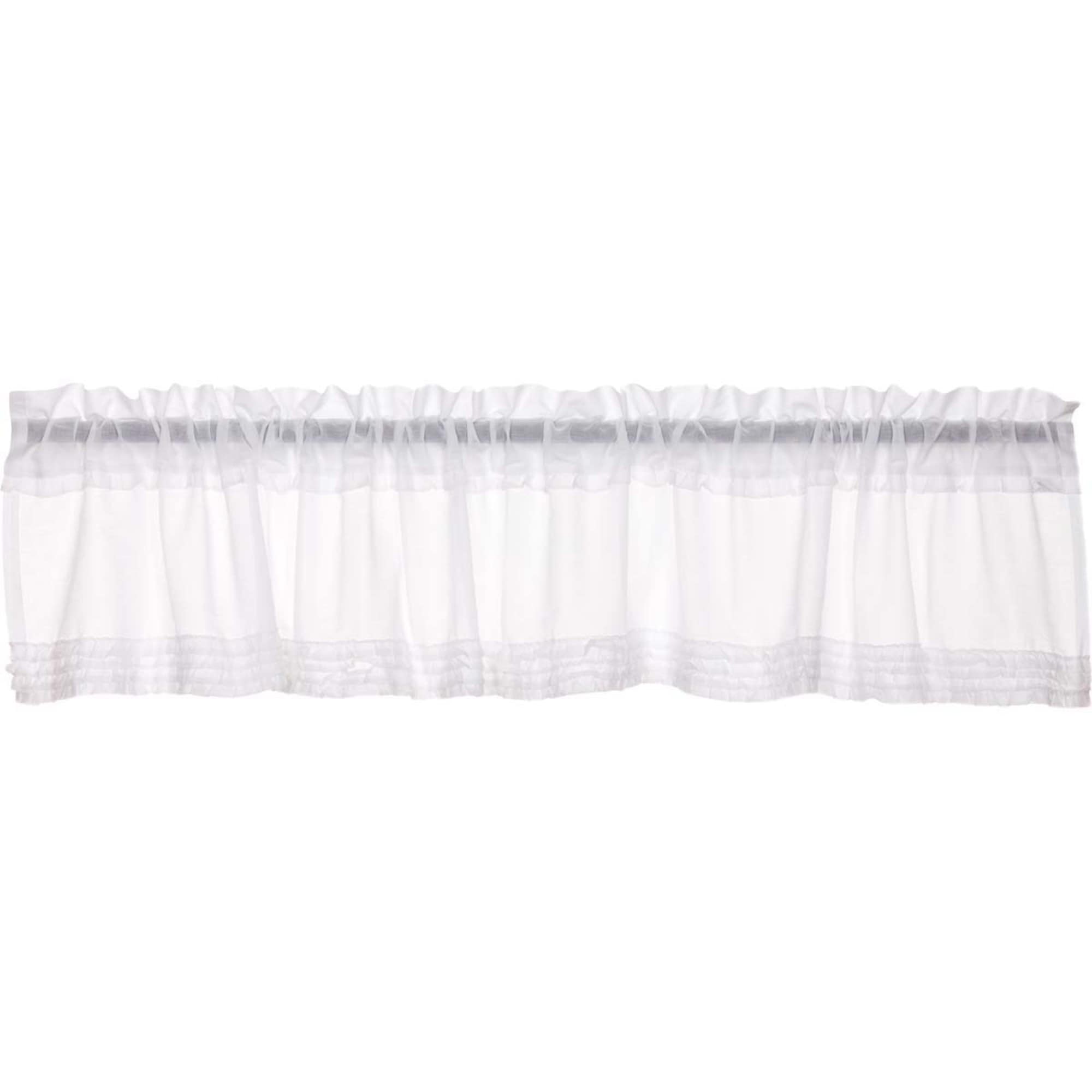 White Ruffled Sheer Valance