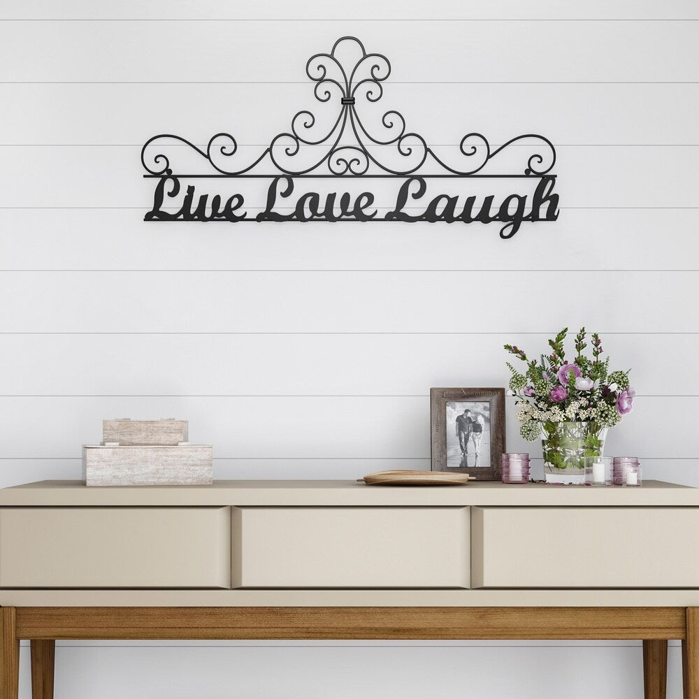 Metal Cutout Live Laugh Love Wall Sign 3D Word Art Rustic 35In