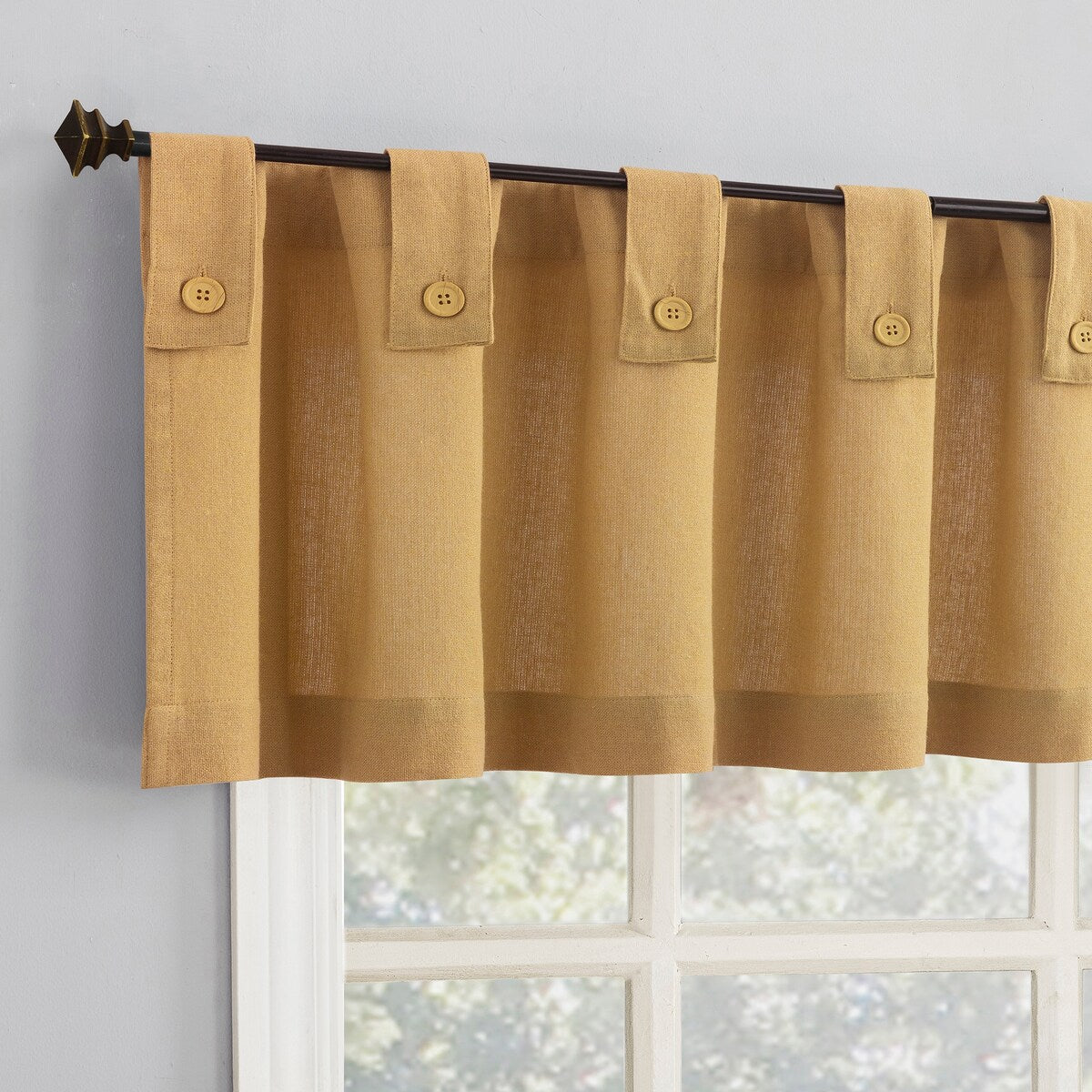 Archaeo Cotton Blend Button Tab Top Cafe Curtain Valance