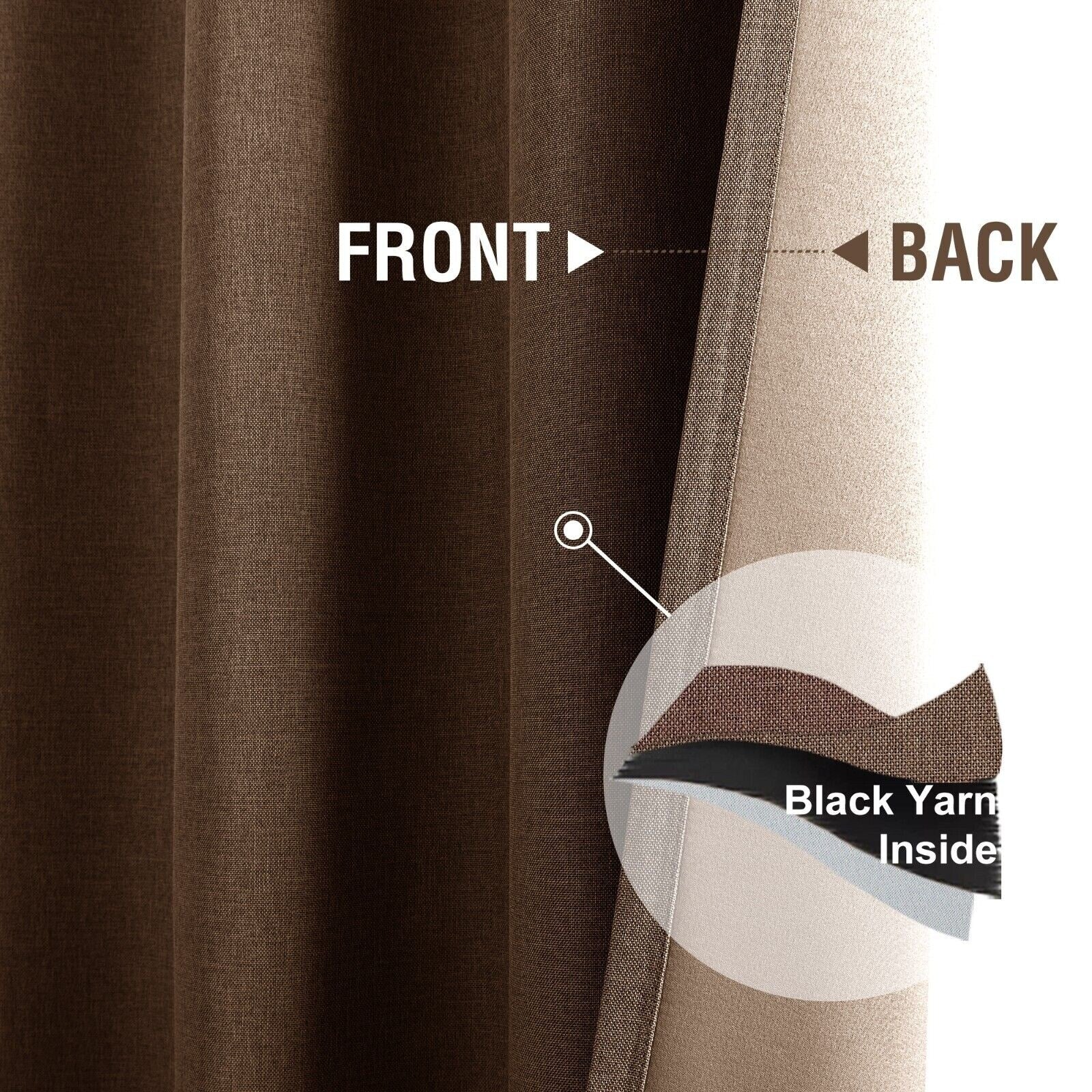 2 Pcs 2.5 Inch Rod Pocket Insulated Blackout Curtains 40x84