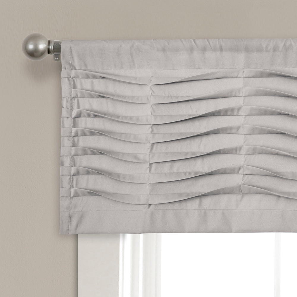 Porch & Den Kinnaman Wave Texture Window Curtain Valance - 18l x 52w - 18l x 52w