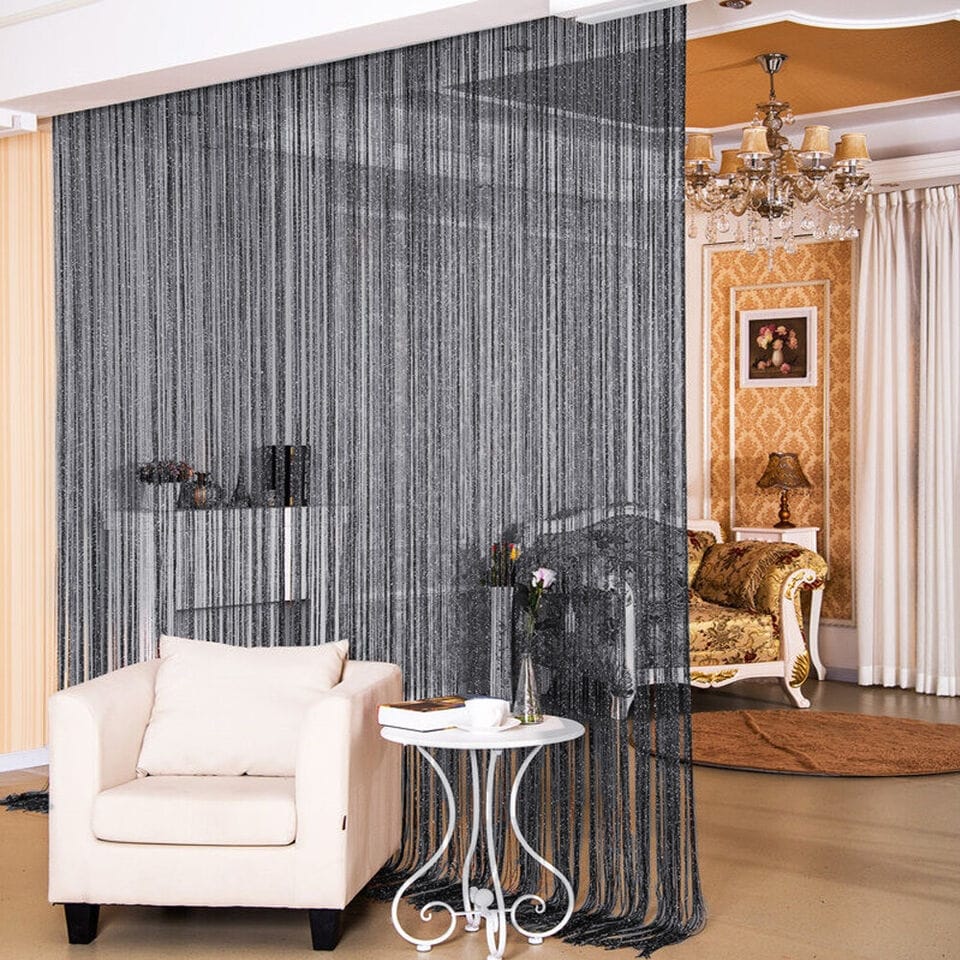 Extrta Wide Glitter String Crystal Beaded Tassel Curtain