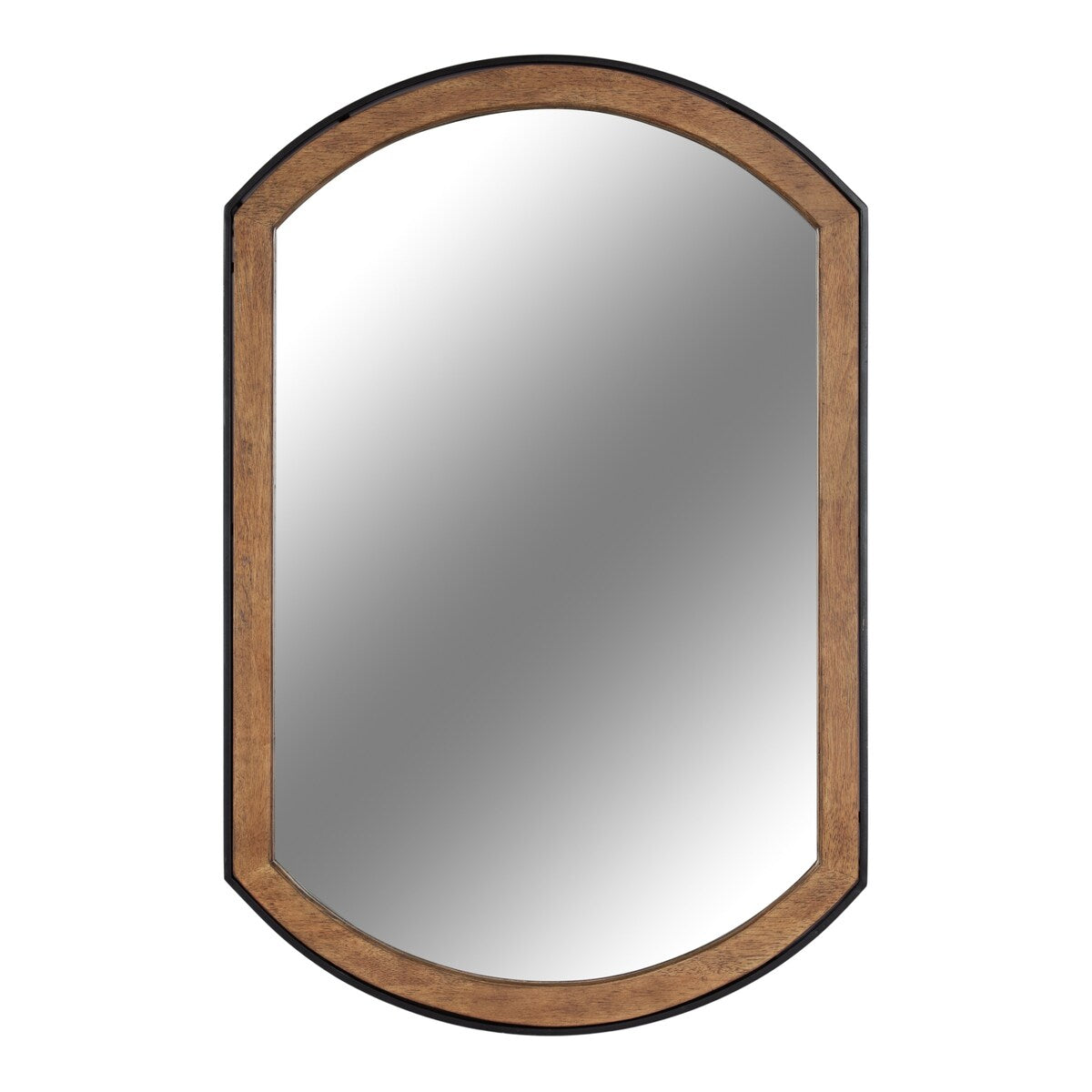 Kate and Laurel Kincaid Wood and Metal Capsule Wall Mirror - 23x34