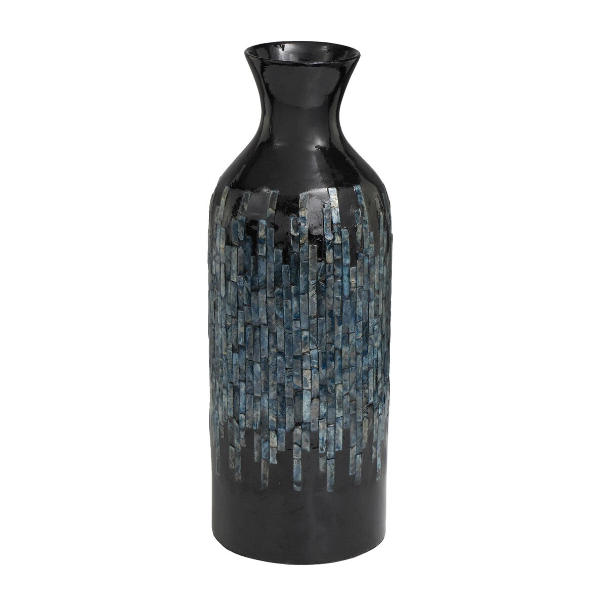 Capiz Shell Handmade Decorative Vase with Ombre Design - Black - Roche River Decor