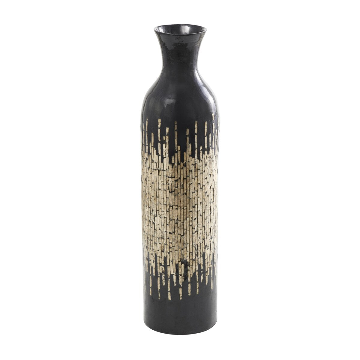 Capiz Shell Handmade Decorative Vase with Ombre Design - Black - Roche River Decor