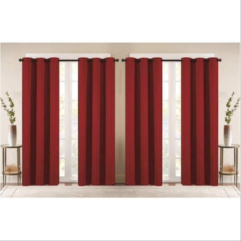 J&V Textiles 4 Panels Room Darkening Thermal Insulated Blackout Grommet Window Curtain Panels for Living Room - 38X84