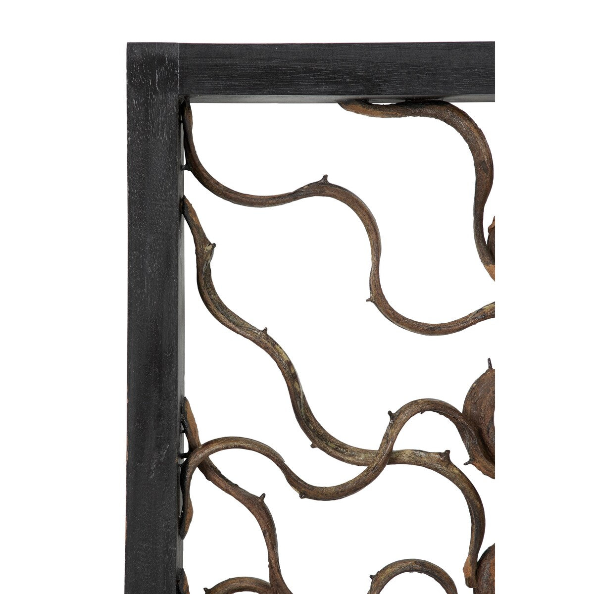 Wood Tree Branch Home Wall Decor with Black Frame - Brown - Roche River Decor