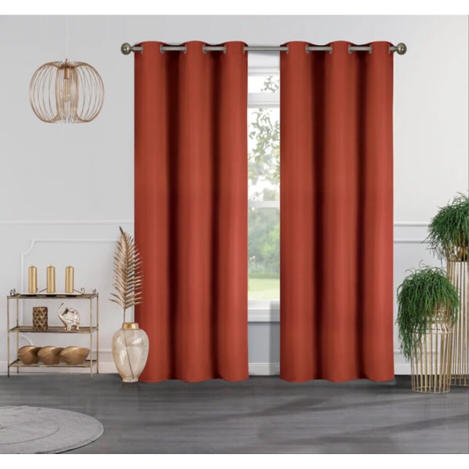 J&V Textiles 4 Panels Room Darkening Thermal Insulated Blackout Grommet Window Curtain Panels for Living Room - 38X84