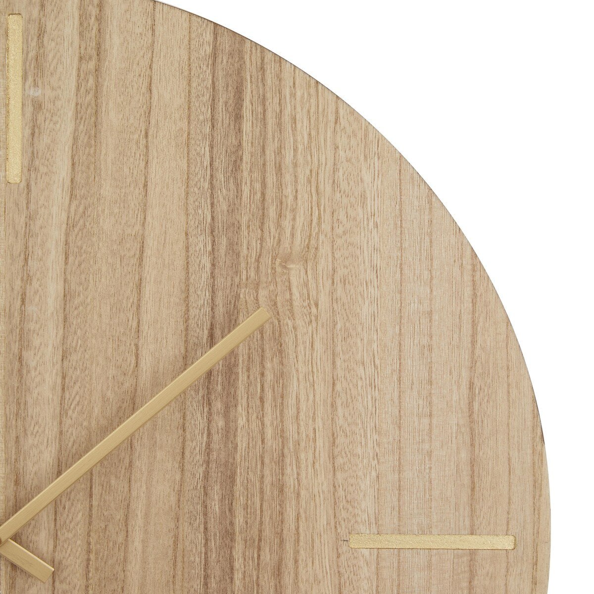 Wooden Round Decorative Wall Clock with Marble Side - Black or Brown - CosmoLiving by Cosmopolitan