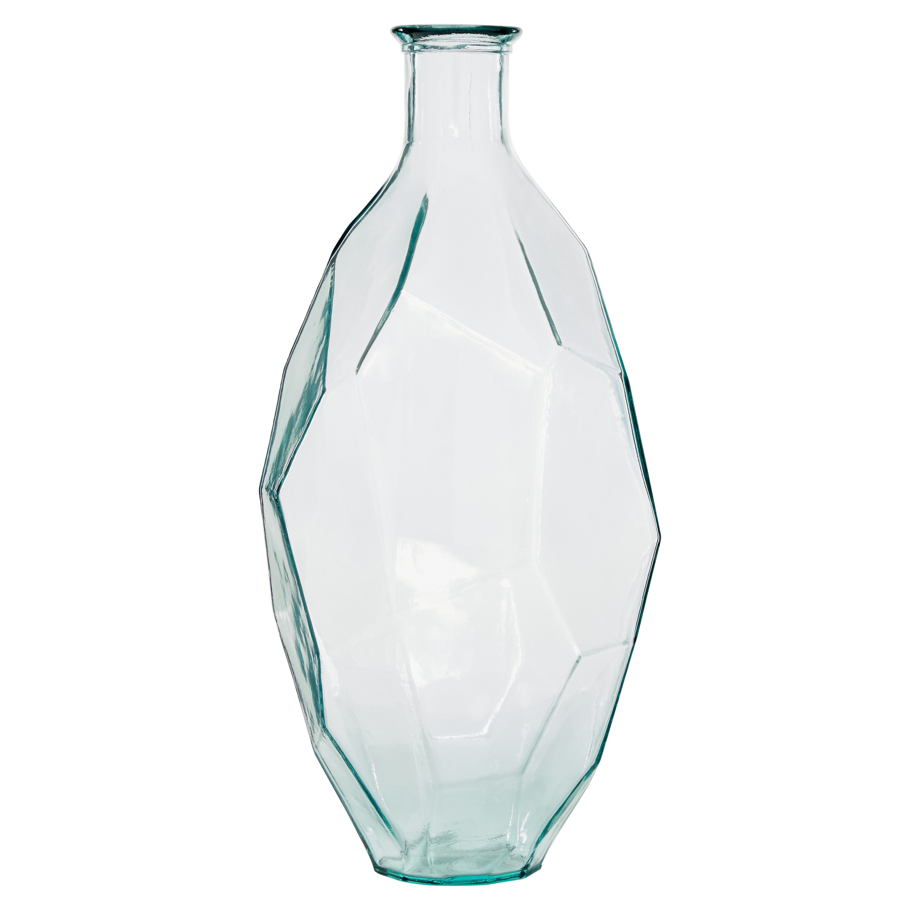 Recycled Glass Bottle Vase Collection Made in Spain - Multiple Sizes - Clear, Blue, Teal, Green