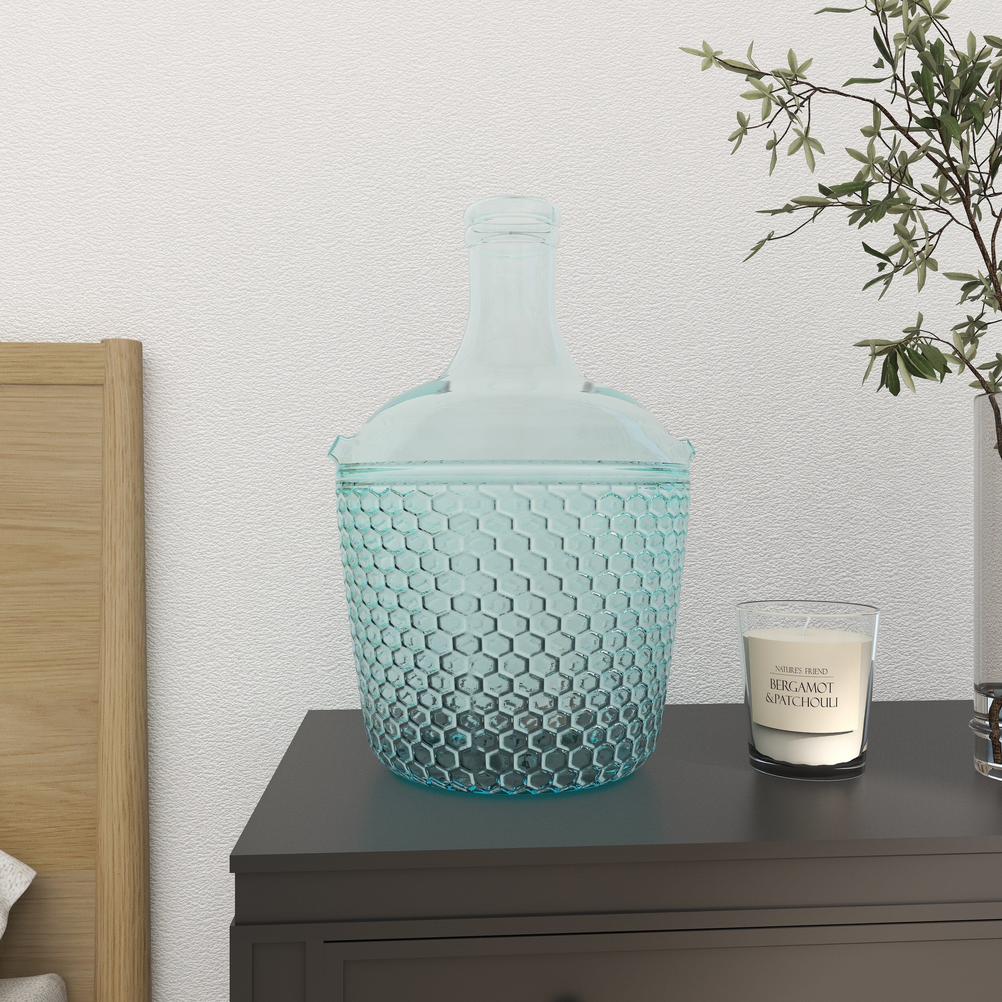 Recycled Glass Bottle Vase Collection Made in Spain - Multiple Sizes - Clear, Blue, Teal, Green