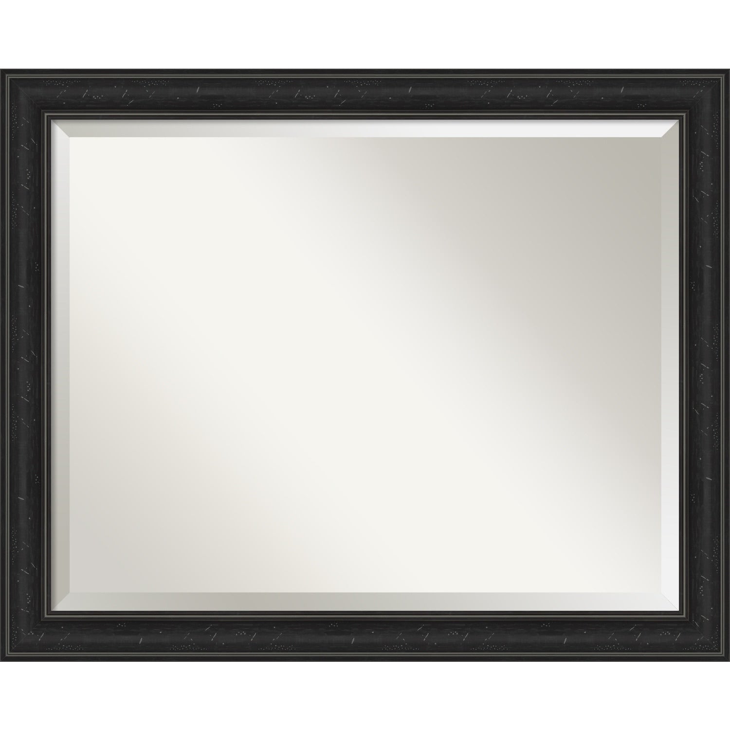 Beveled Bathroom Wall Mirror - Shipwreck Black Narrow Frame