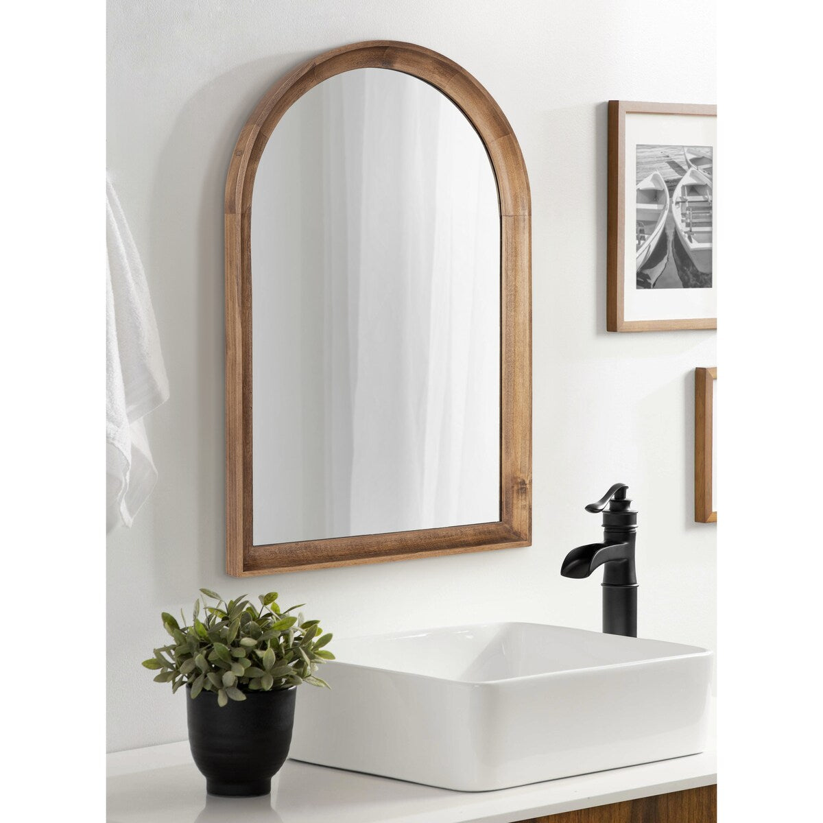 Kate and Laurel Hatherleigh Arch Wood Wall Mirror