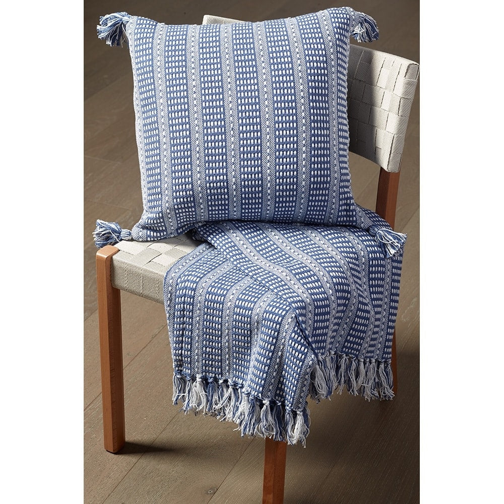 Sevita Ridgeline Striped Standard Size Throw Blanket with Fringe