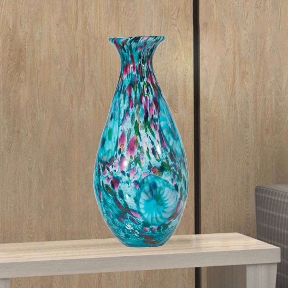 Leona Hand Blown Art Glass Vase