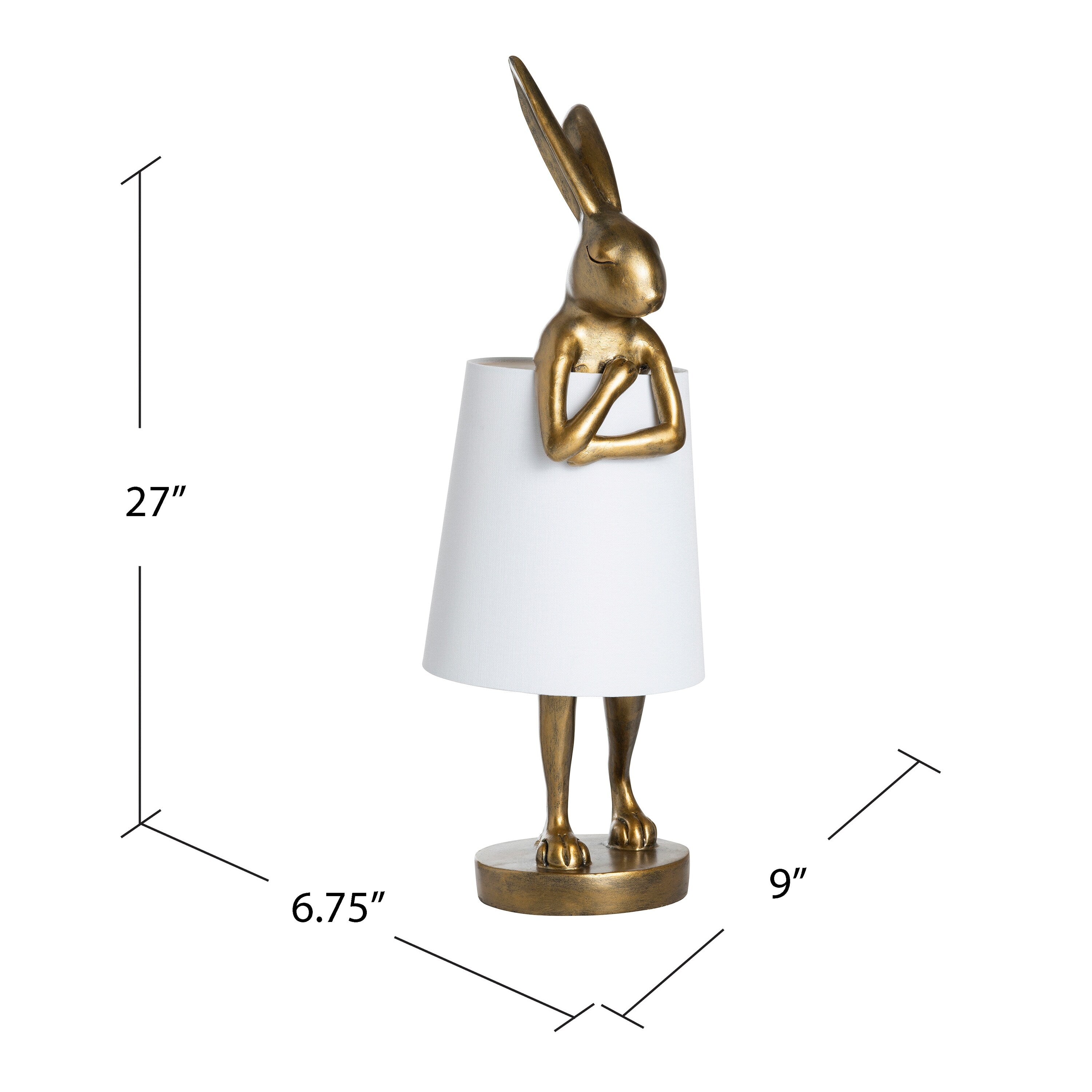 Chester Golden Hare Lamp - 9 x 9 x 26.50