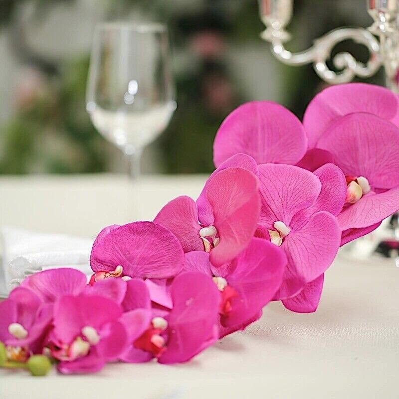 2Pcs 40 Inch Artificial Silk Orchid Stems