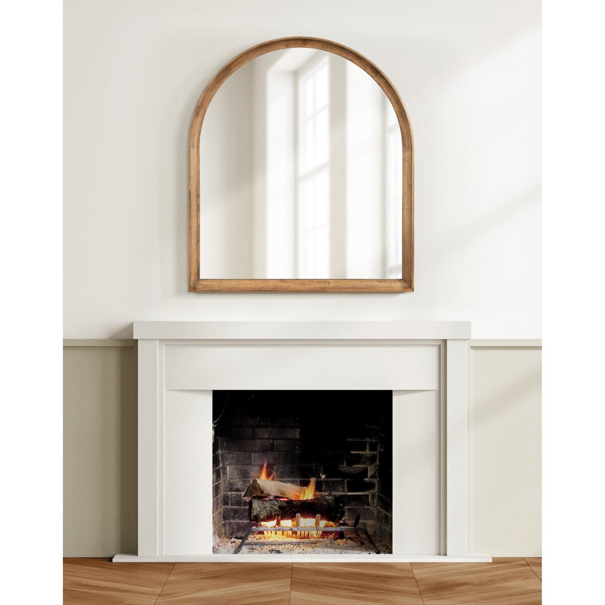 Kate and Laurel Hatherleigh Arch Wood Wall Mirror